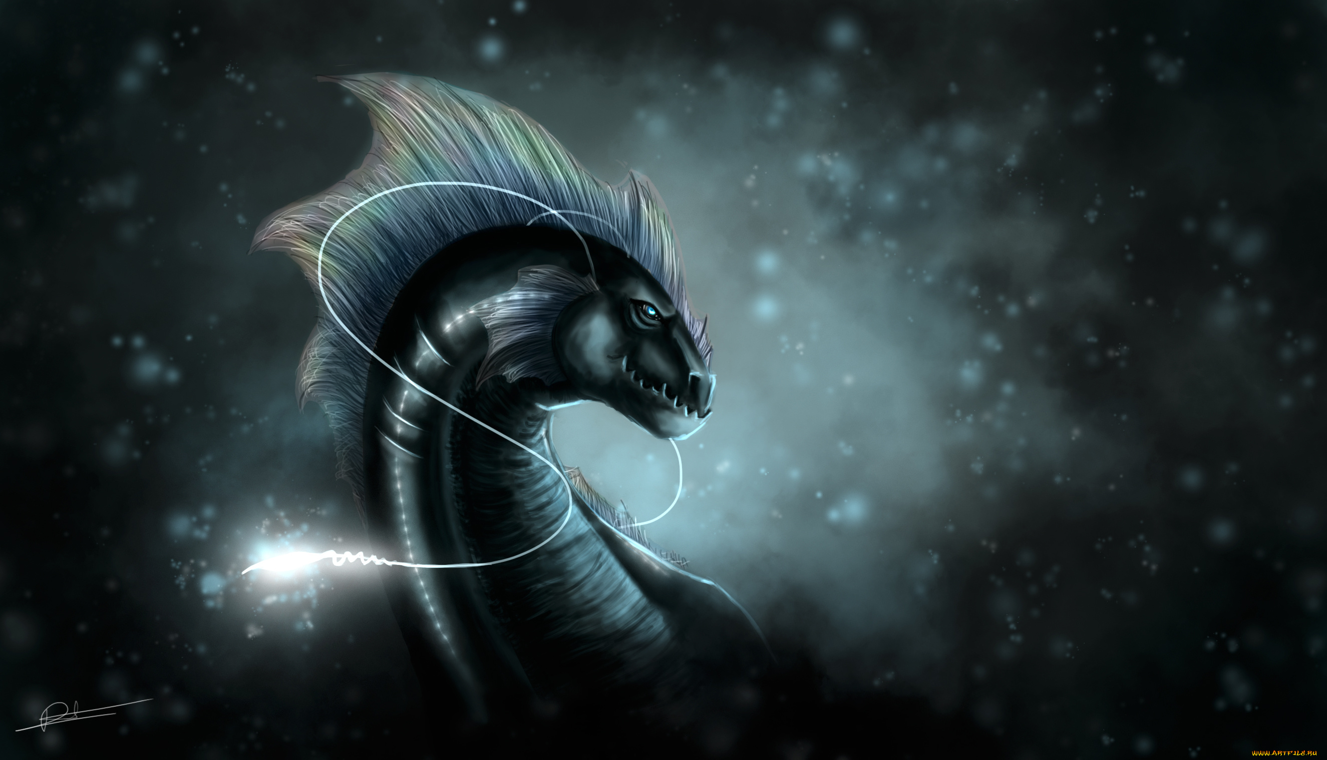 рисованное, животные, , сказочные, , мифические, фон, взгляд, дракон