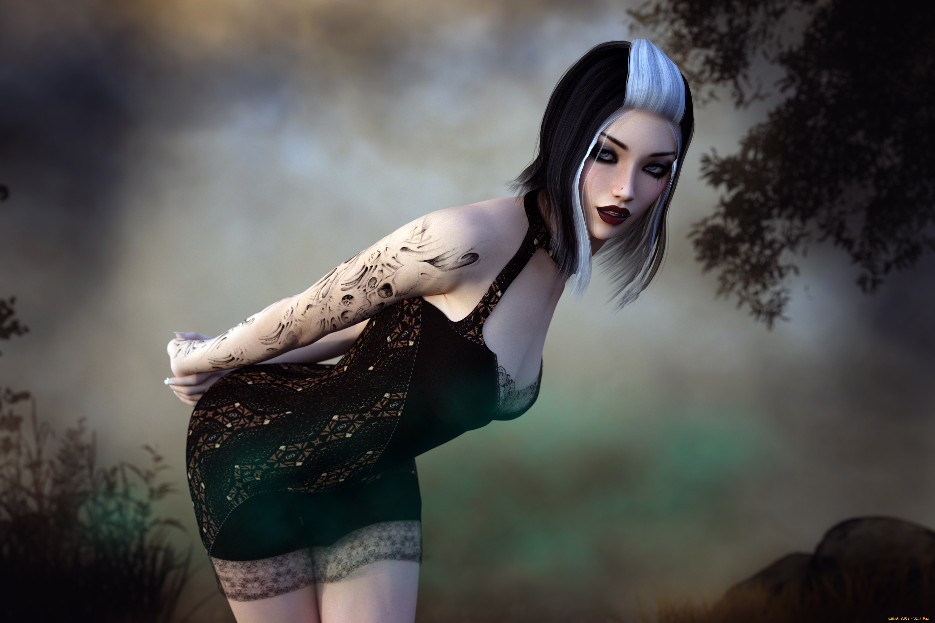 3д, графика, люди, , people, фон, взгляд, девушка