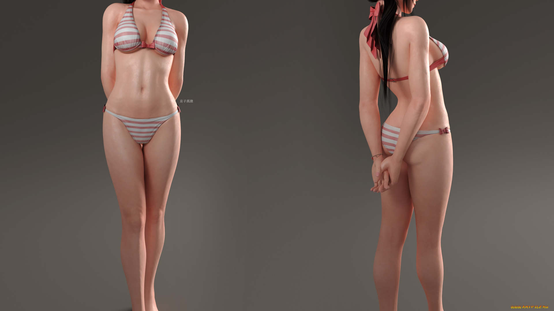 3д, графика, аниме, , anime, фон, взгляд, девушка