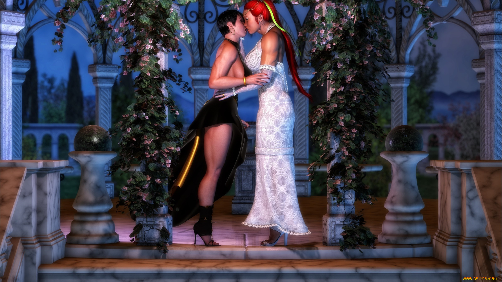 3д, графика, люди, , people, девушки, взгляд, фон