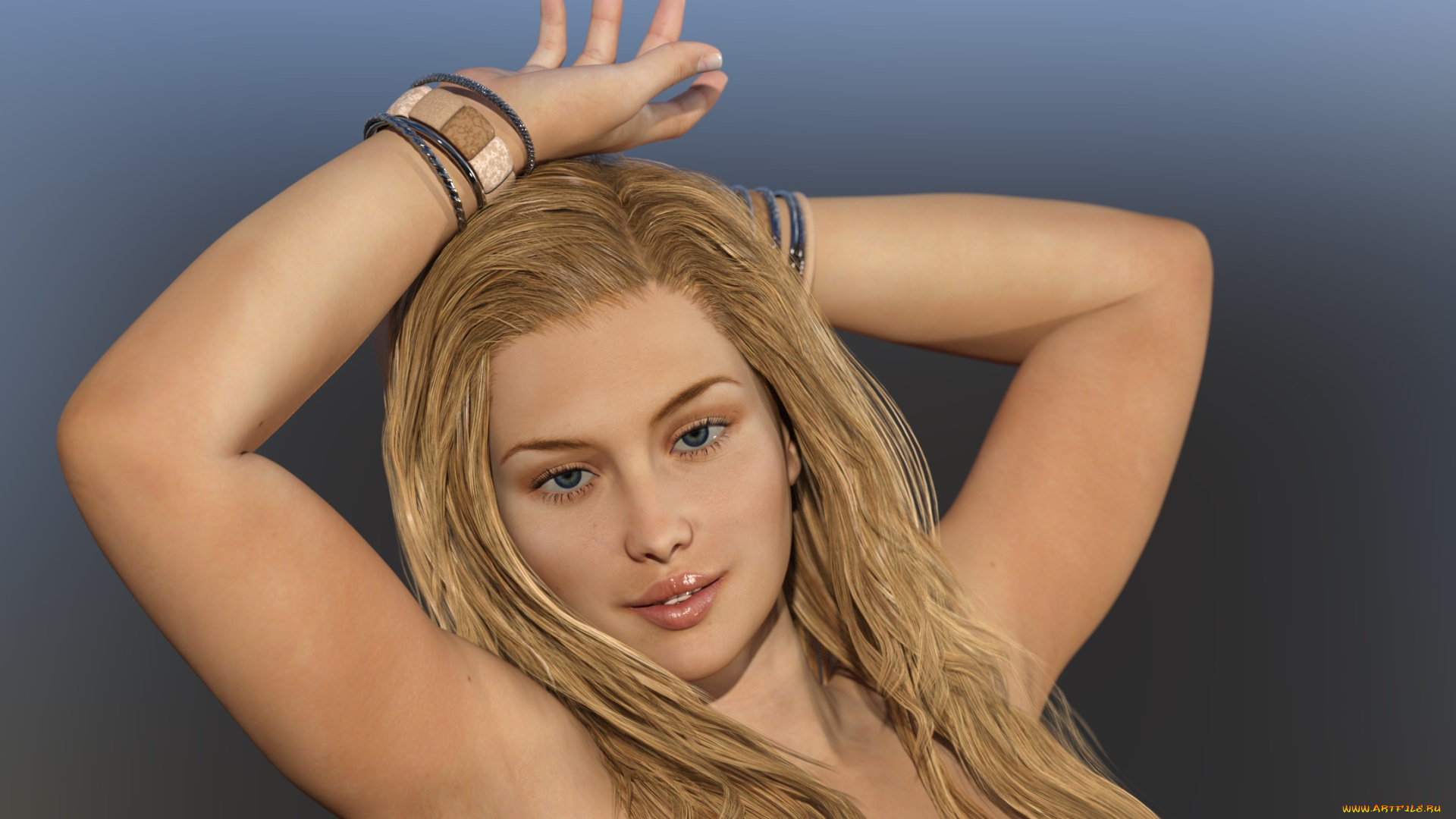 3д, графика, портрет, , portraits, девушка, взгляд, фон