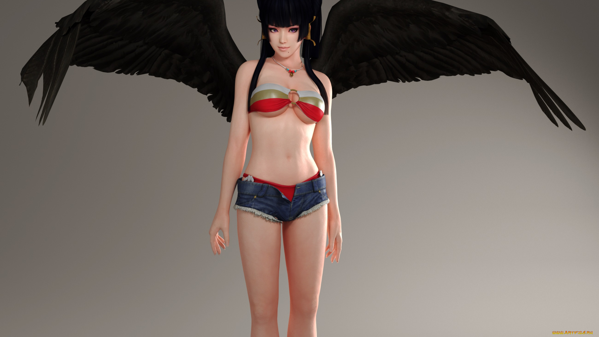 3д, графика, существа, , creatures, взгляд, девушка, фон, демон