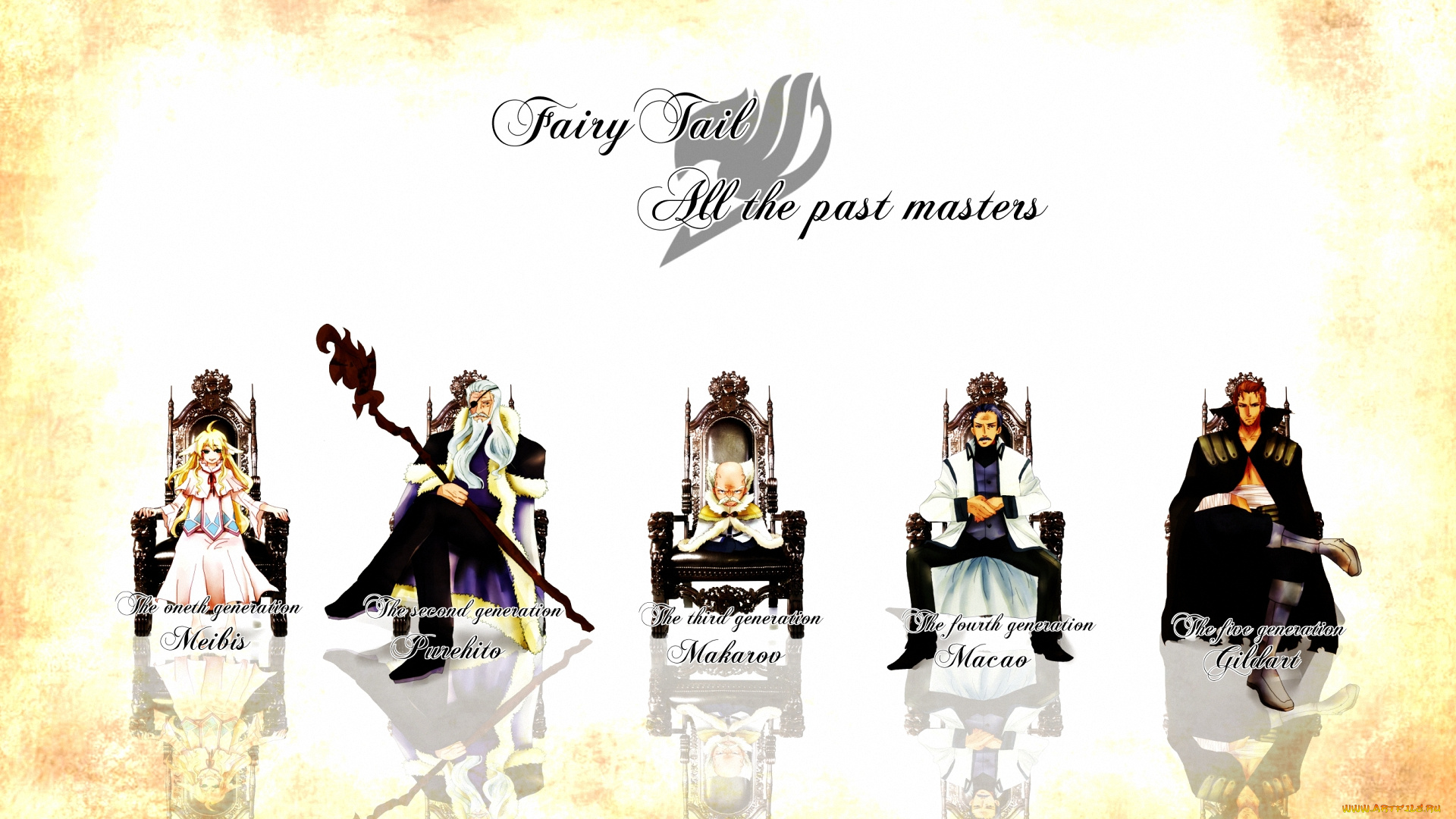 аниме, fairy, tail, meibis, волшебник, маг, трон, мастер, gildart, macao, purehito, master, makarov