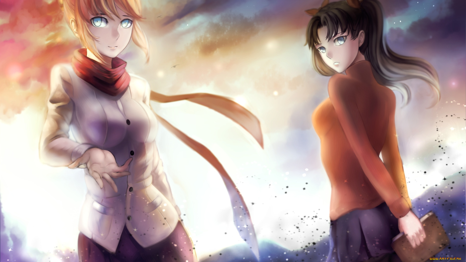 аниме, fate, stay, night, ragecndy, tohsaka, rin, saber, stay, night