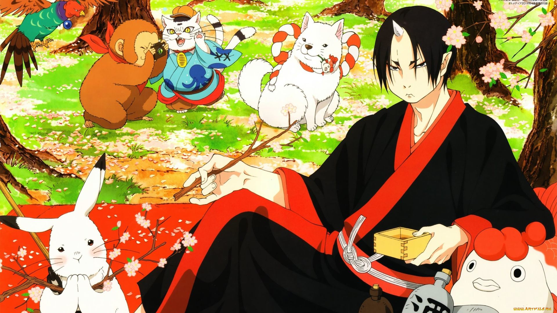 аниме, hoozuki, no, reitetsu, хладнокровный, хозуки, животные