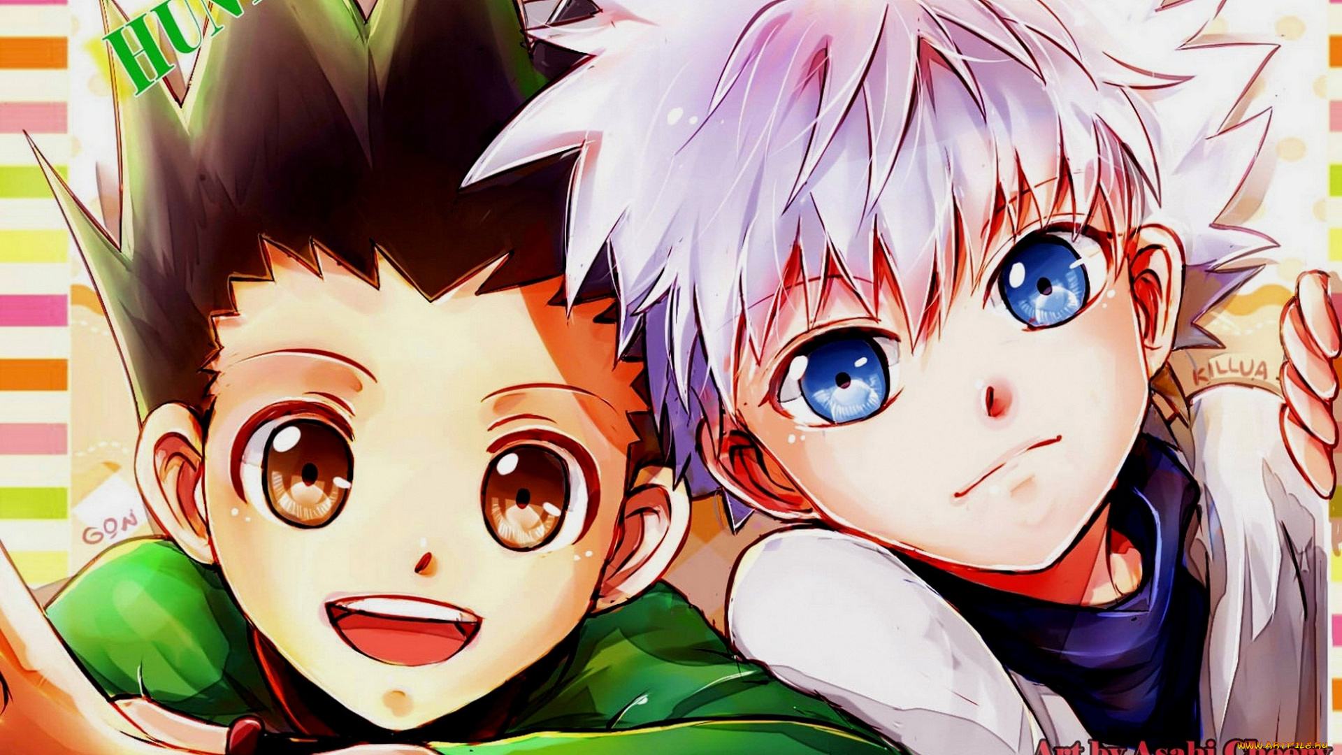 аниме, hunter, x, hunter, киллуа, гон