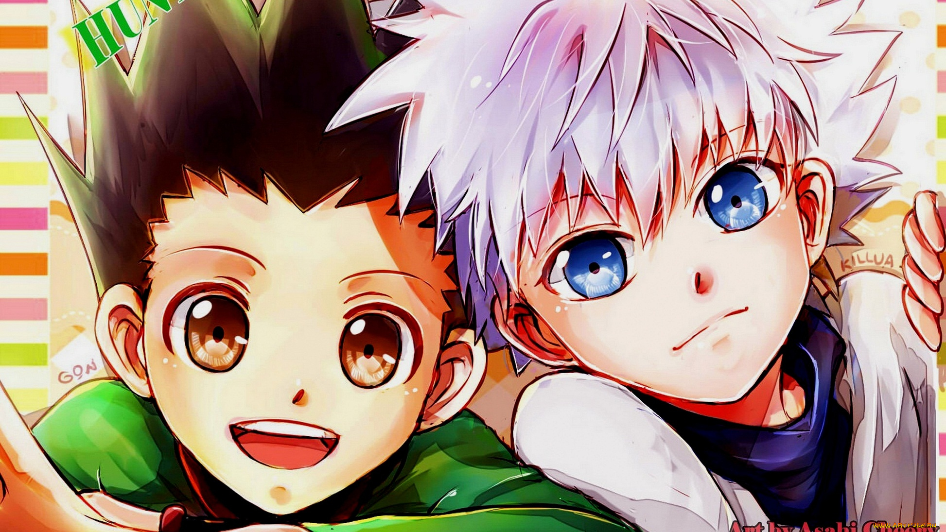 аниме, hunter, x, hunter, киллуа, гон