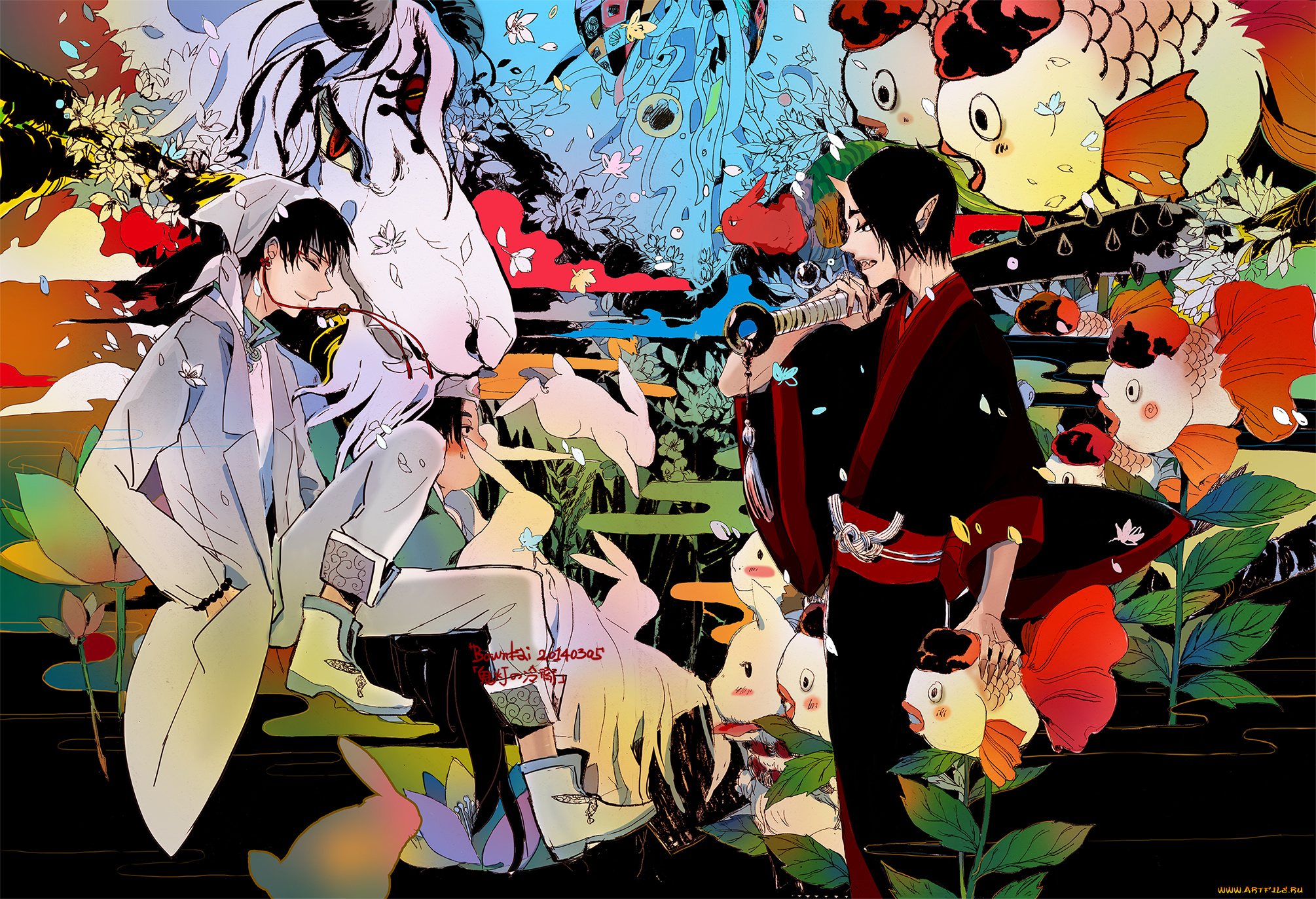 аниме, hoozuki, no, reitetsu, хладнокровный, ходзуки, hoozuki, no, reitetsu, парни