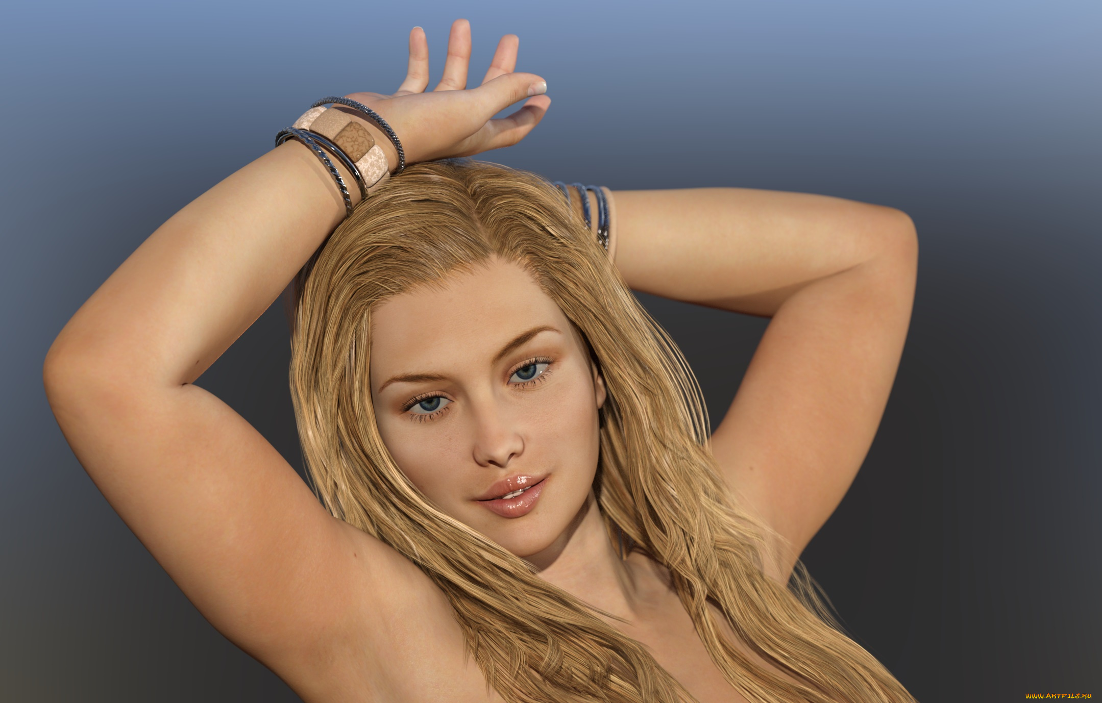 3д, графика, портрет, , portraits, девушка, взгляд, фон