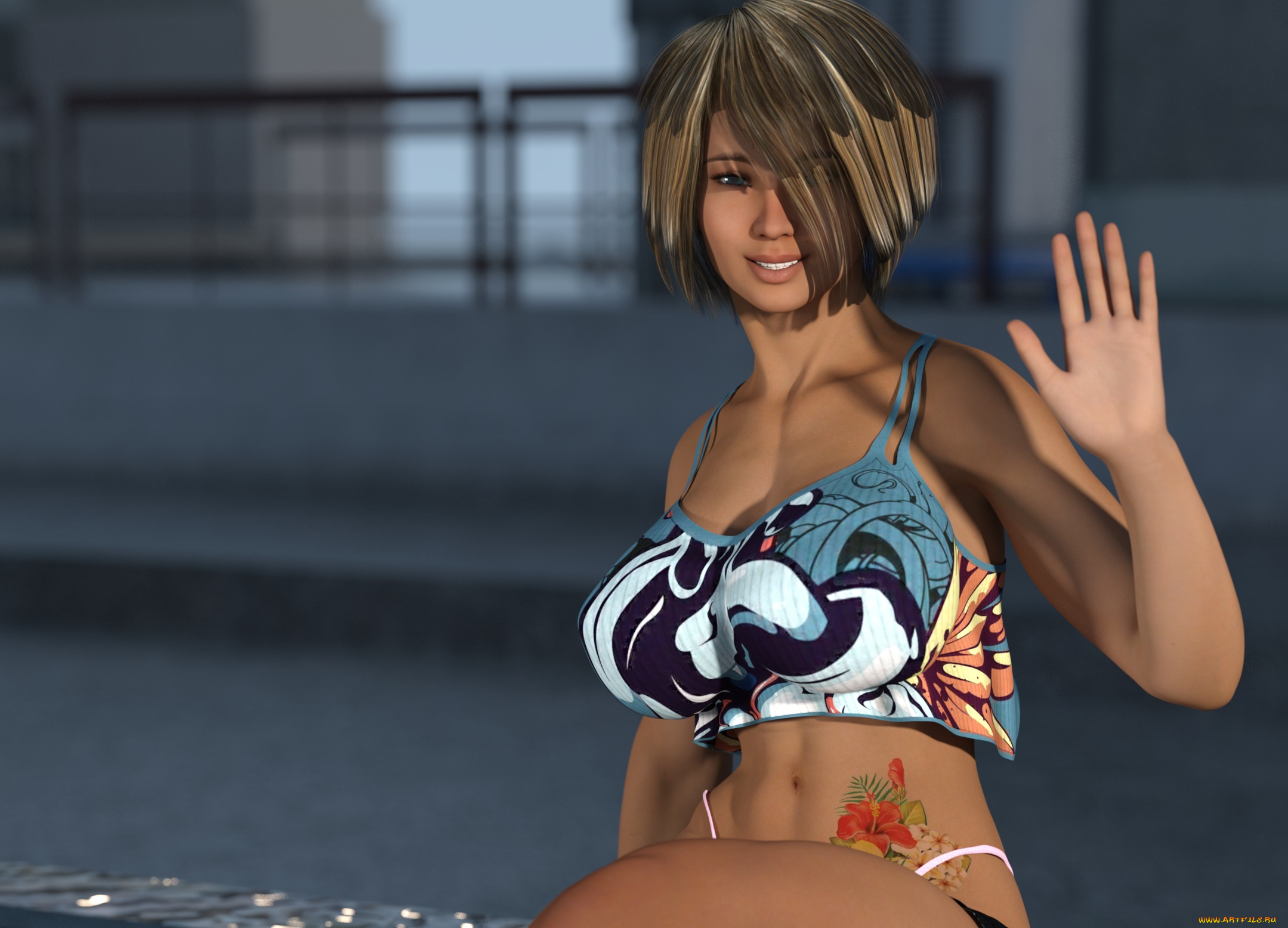 3д, графика, люди, , people, девушка, взгляд, фон, тату