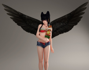 Картинка 3д+графика существа+ creatures демон фон взгляд девушка