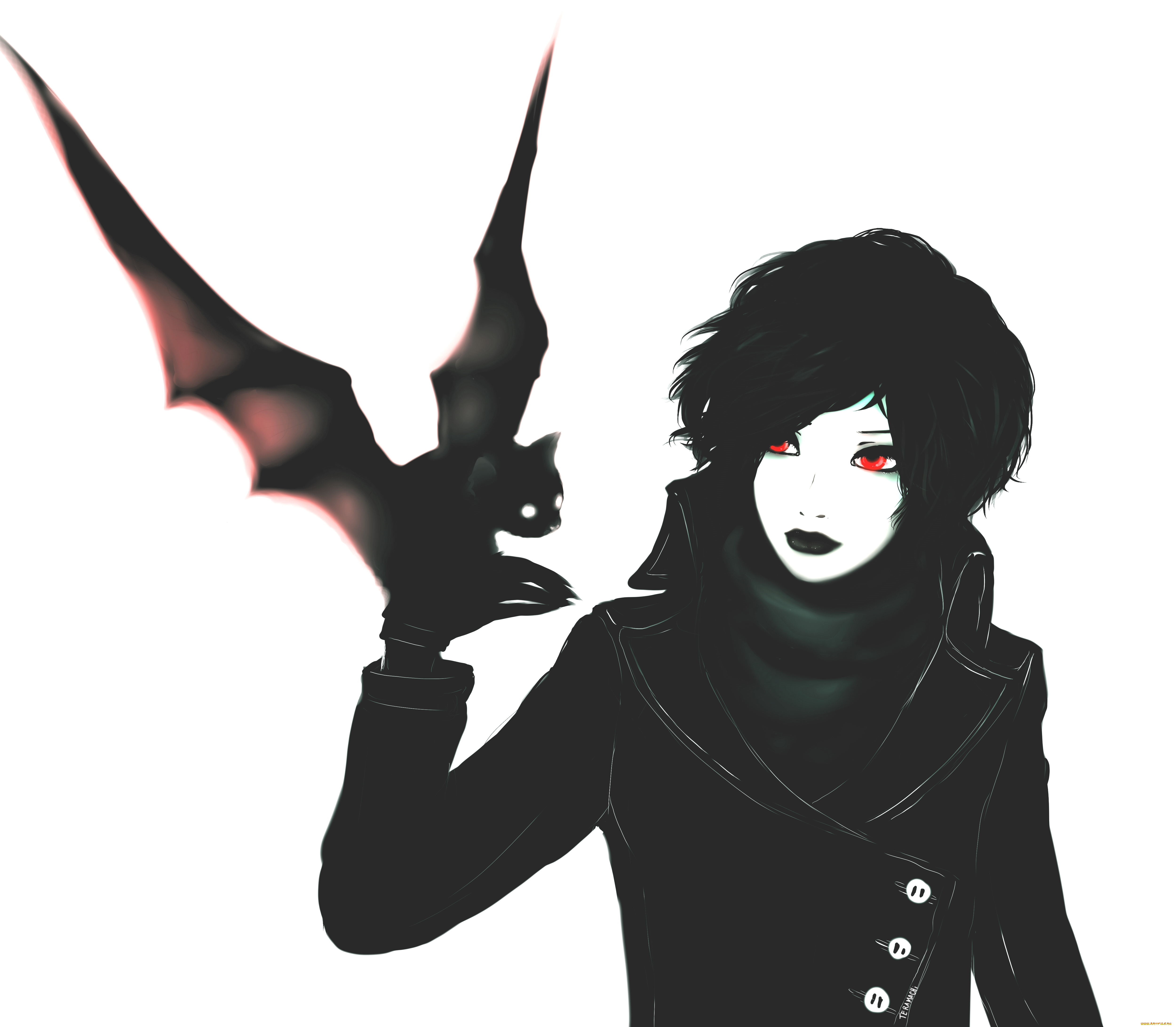 аниме, животные, , существа, летучая, мыш, девушка, арт