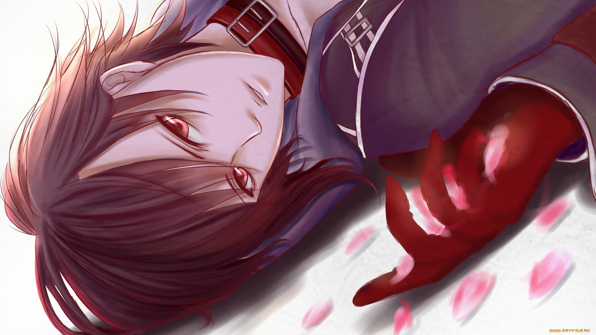 аниме, amnesia, форма, перчатки, парень, лепестки