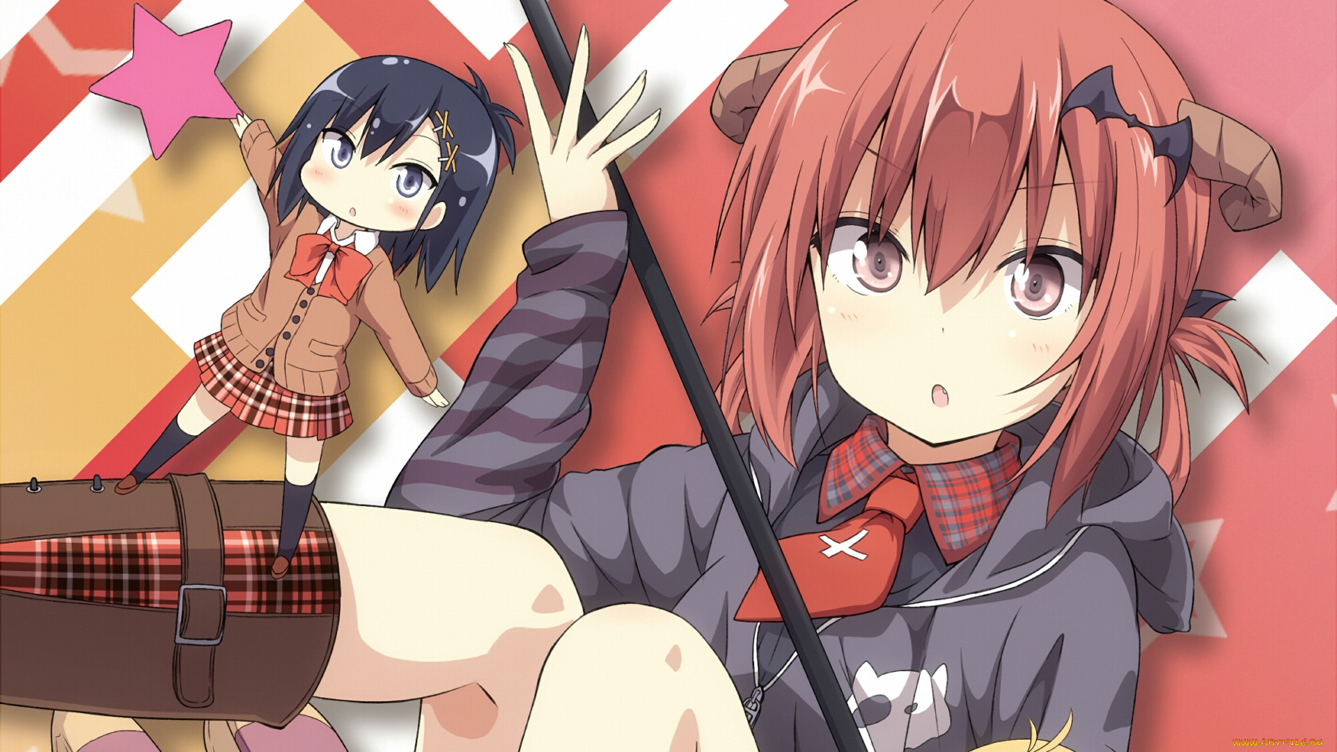 аниме, gabriel, dropout, девушки, фон, взгляд