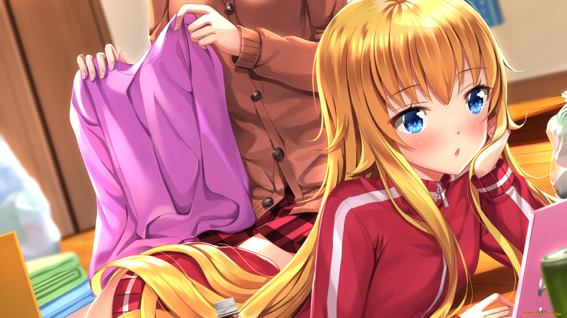 аниме, gabriel, dropout, фон, взгляд, девушка