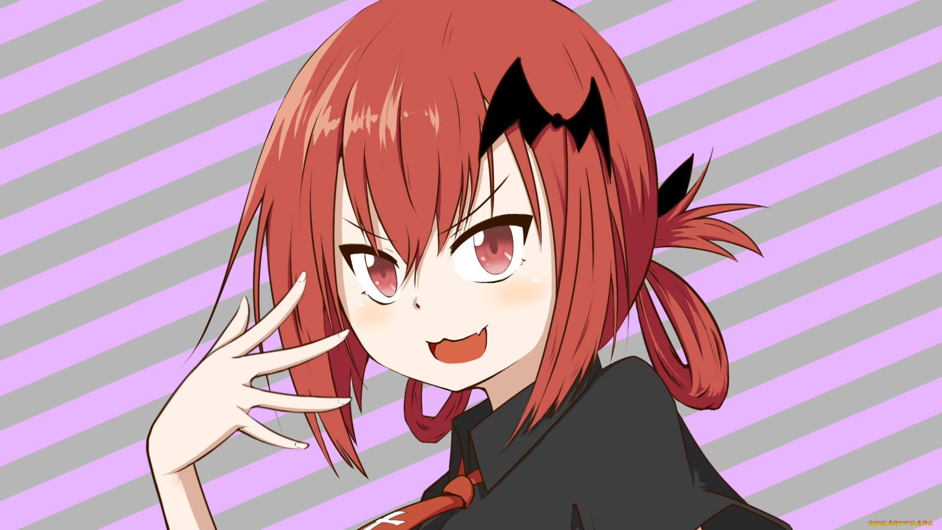 аниме, gabriel, dropout, взгляд, девушка, фон