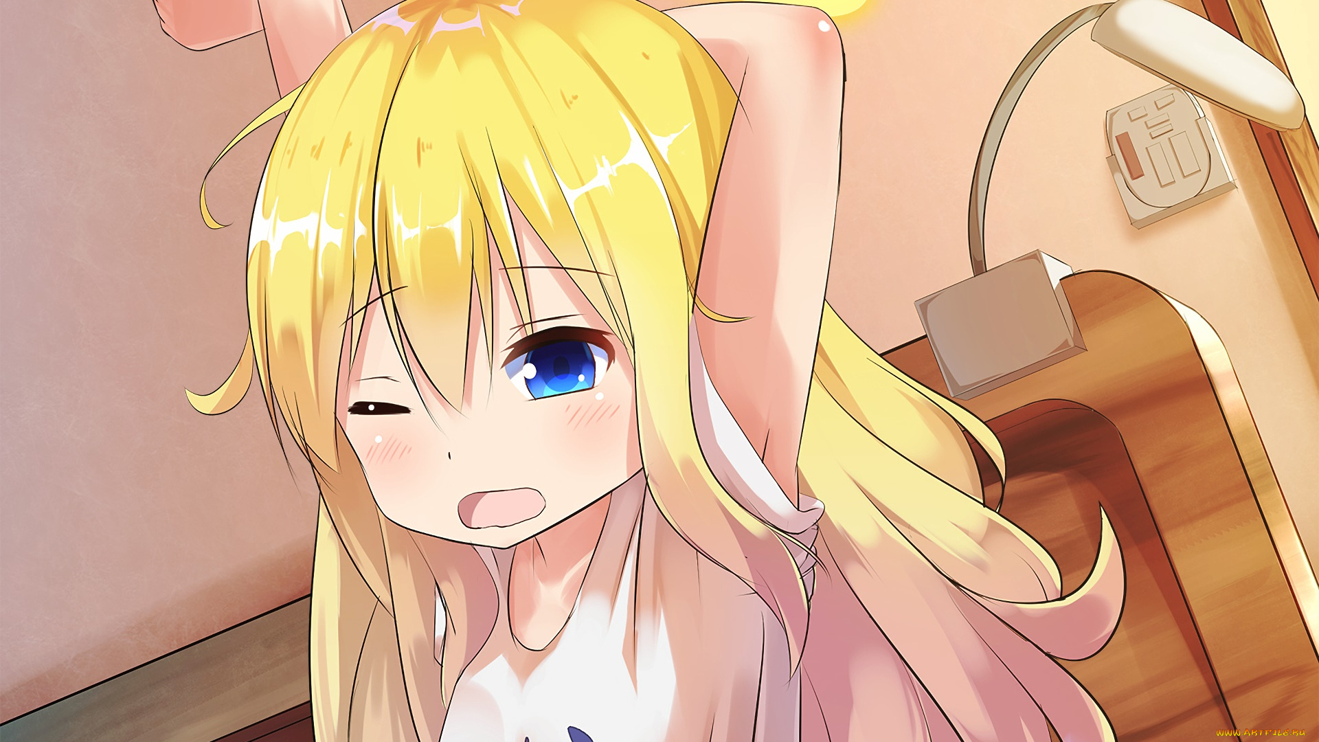 аниме, gabriel, dropout, взгляд, фон, девушка