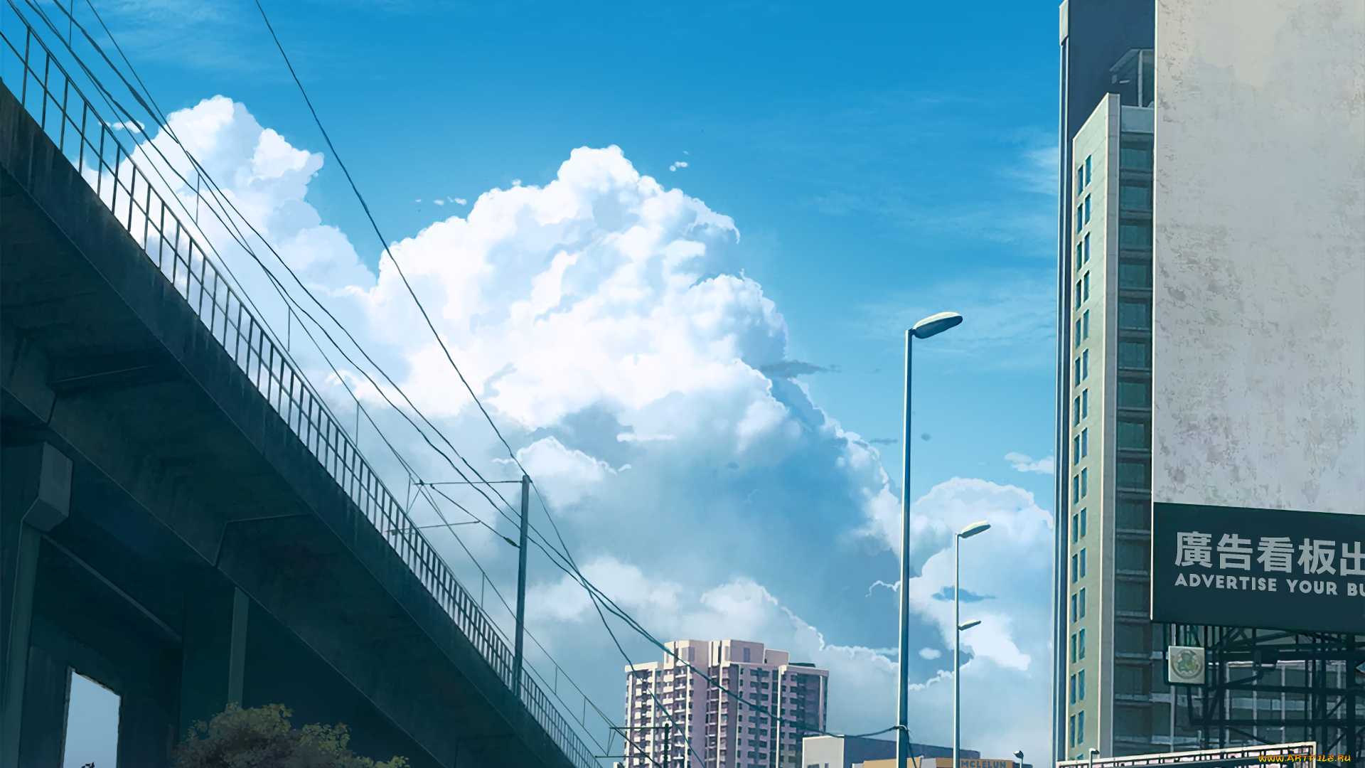 аниме, город, , улицы, , здания