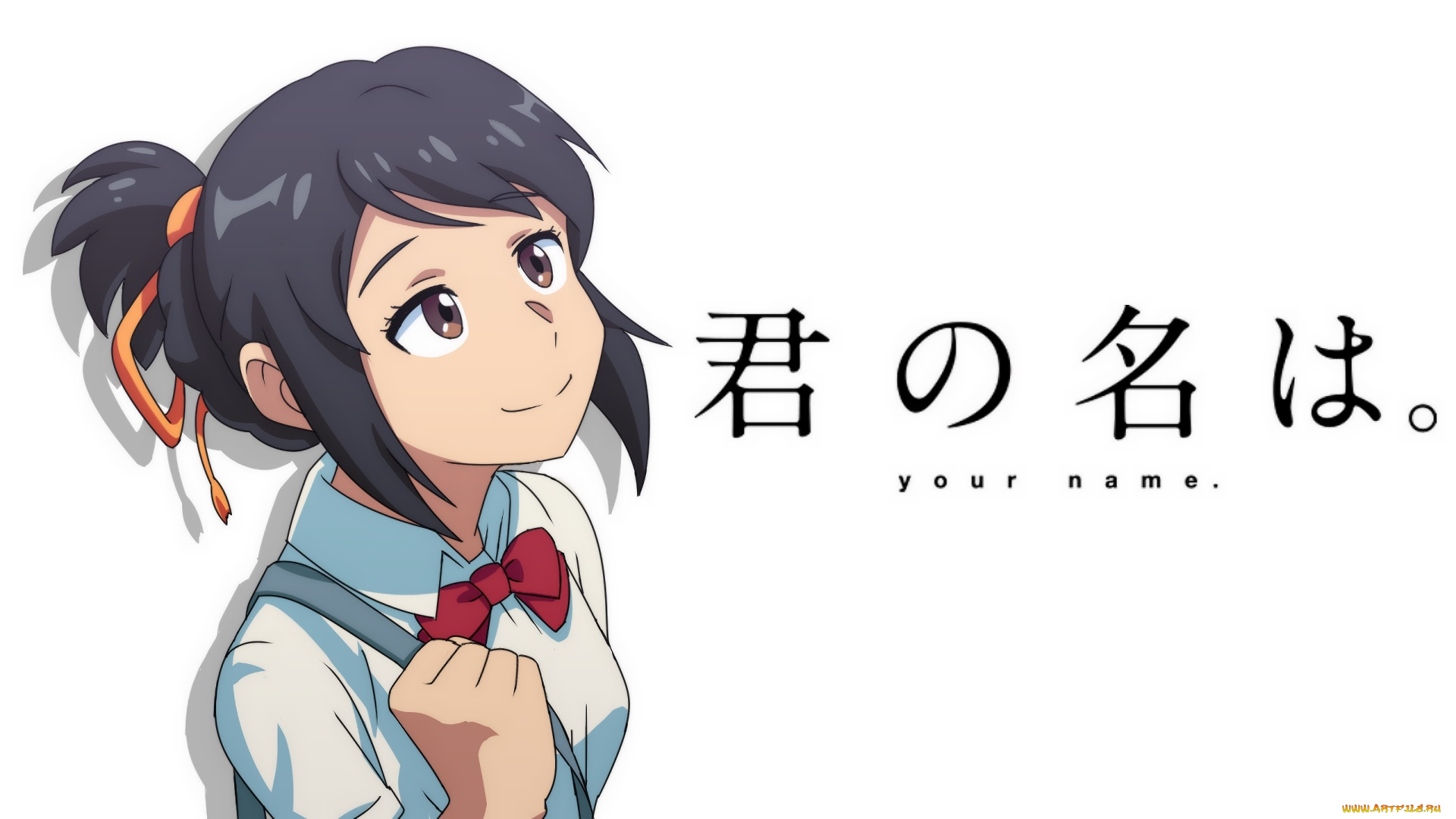 аниме, kimi, no, na, wa, грудь, фон, взгляд, девушка