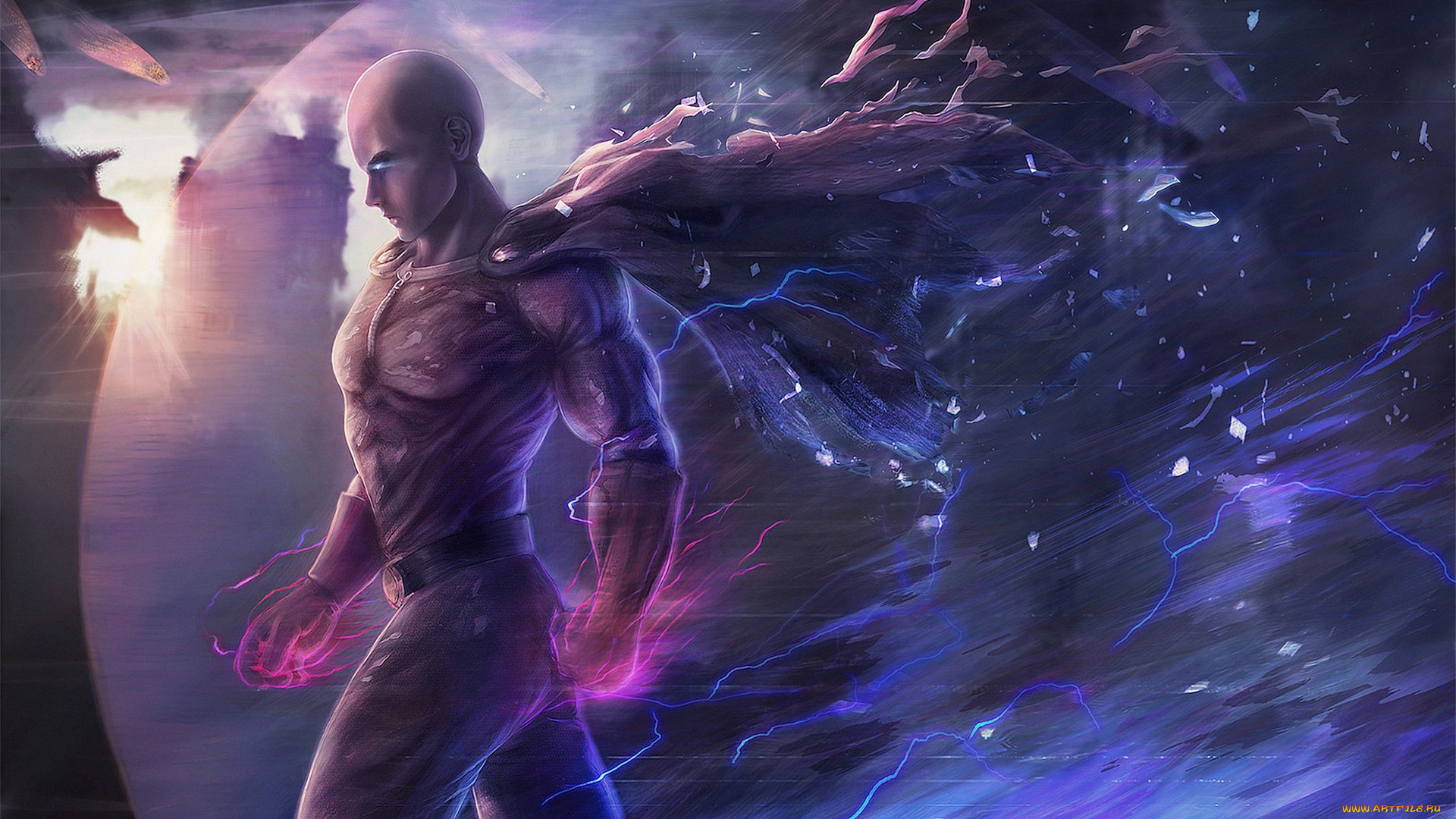 аниме, one, punch, man, saitama, hero