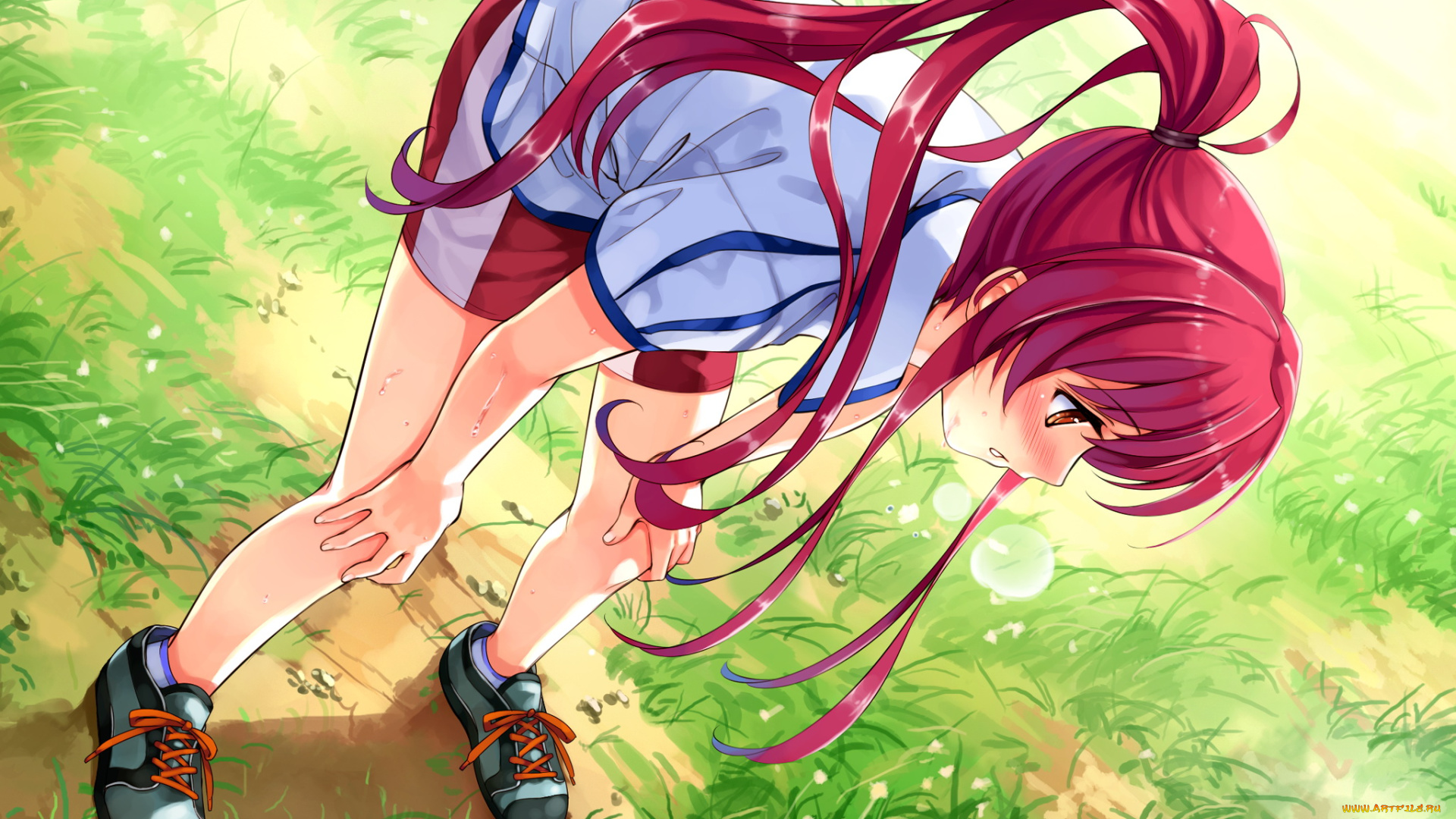 аниме, suiheisen, made, nan, mile, фон, взгляд, девушка