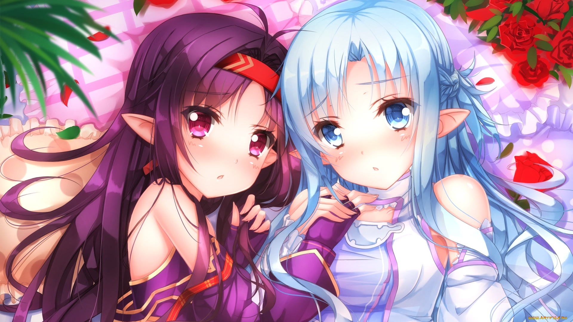 аниме, sword, art, online, девушки, фон, взгляд