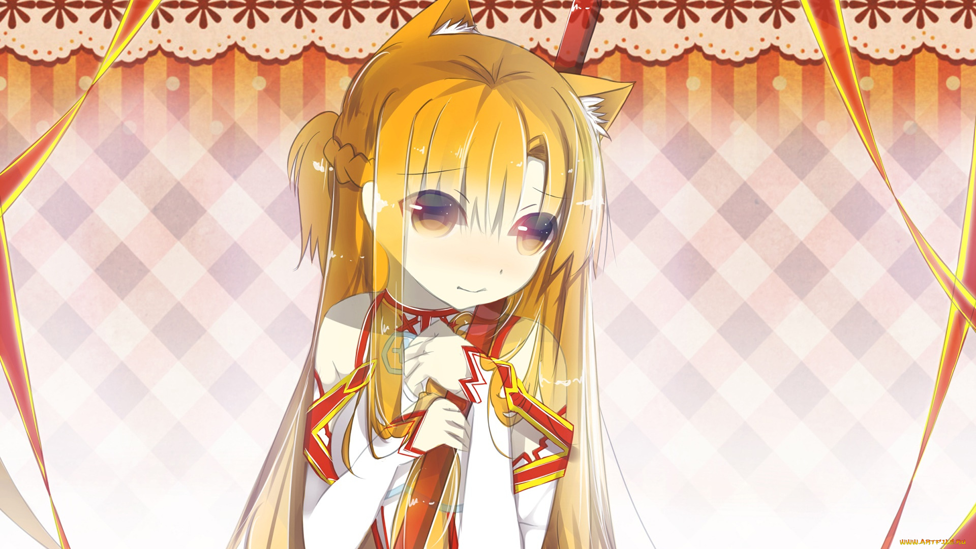 аниме, sword, art, online, фон, взгляд, девушка