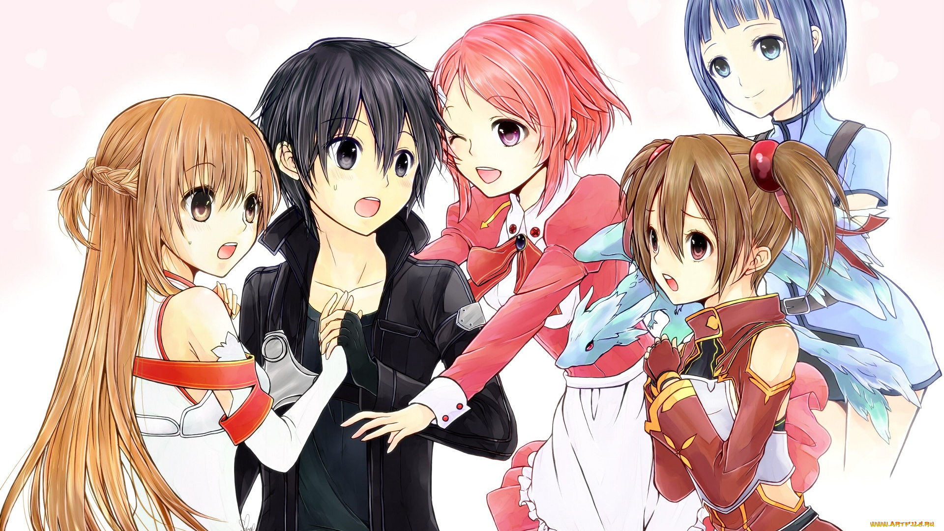 аниме, sword, art, online, фон, взгляд, девушки