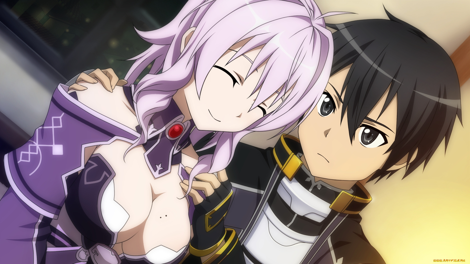 аниме, sword, art, online, фон, взгляд, девушка