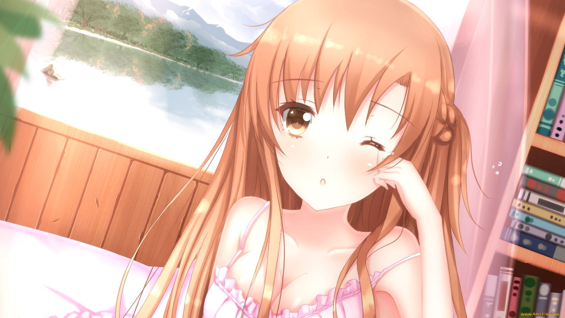 аниме, sword, art, online, фон, взгляд, девушка