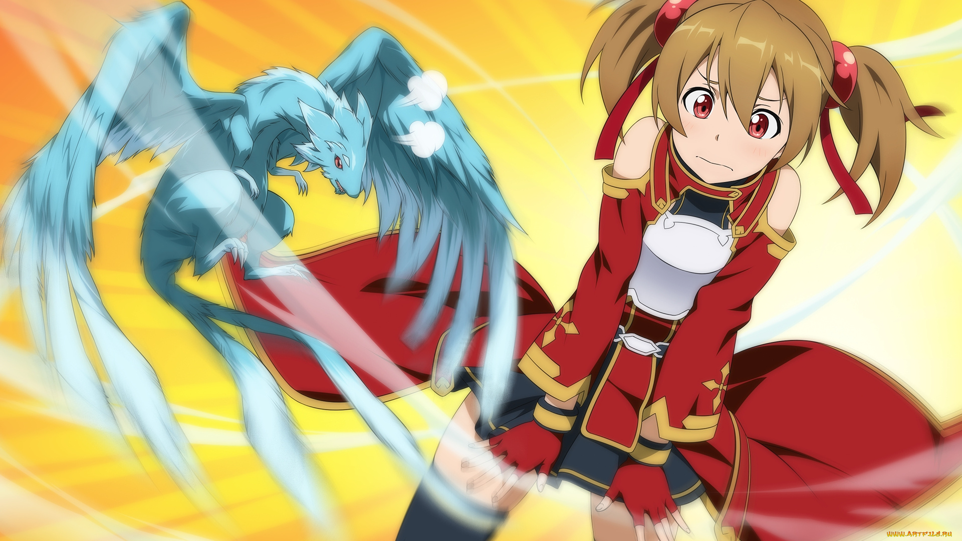 аниме, sword, art, online, фон, взгляд, девушка