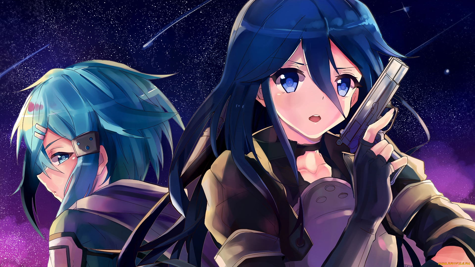 аниме, sword, art, online, фон, взгляд, девушки