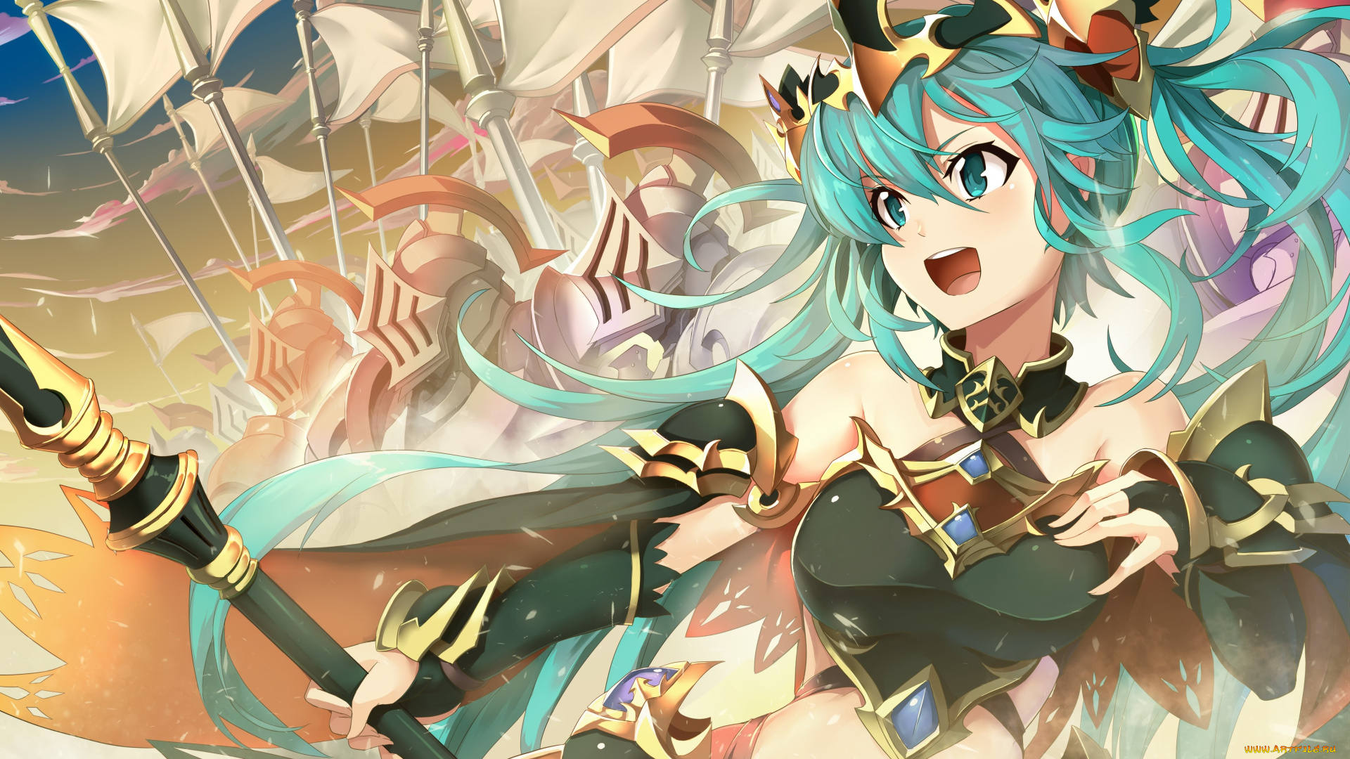 аниме, vocaloid, фон, взгляд, девушка