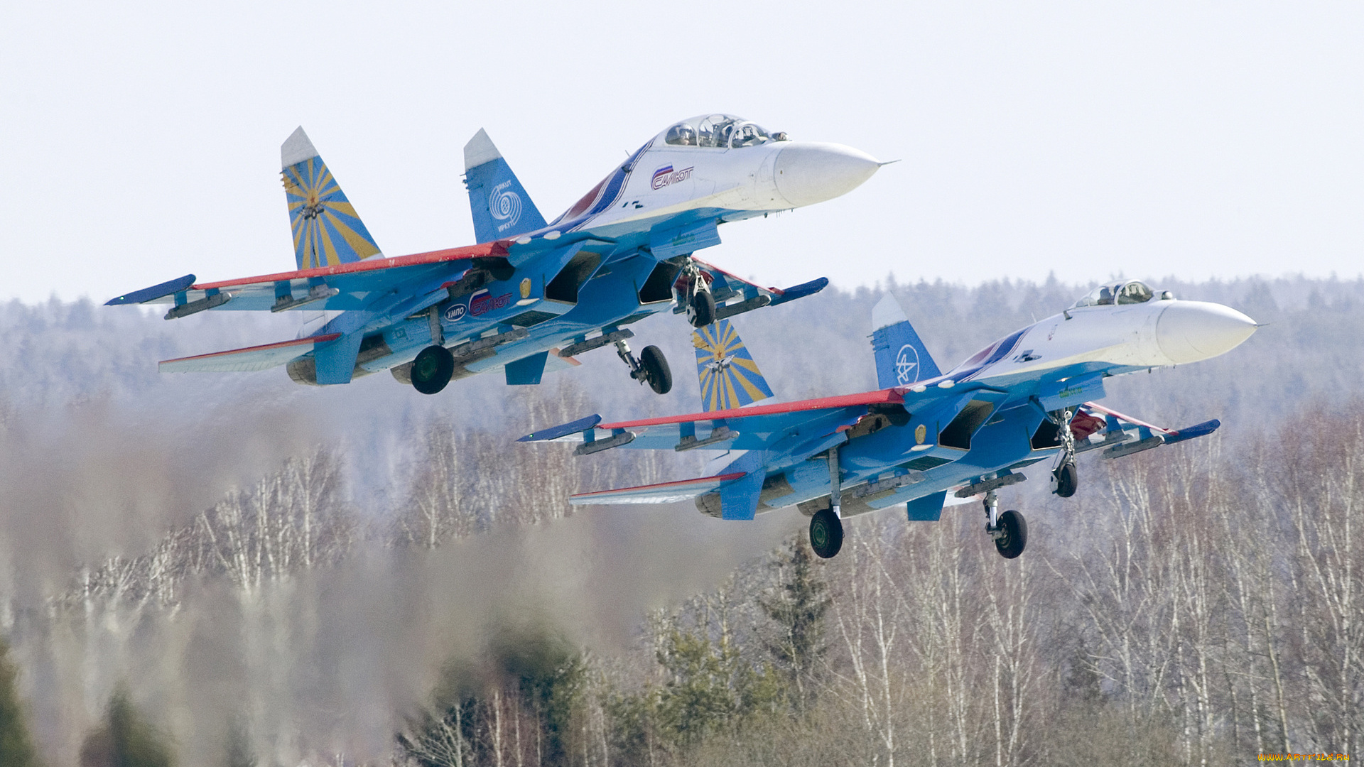 авиация, боевые, самолёты, деревья, взлет, пара, самолеты