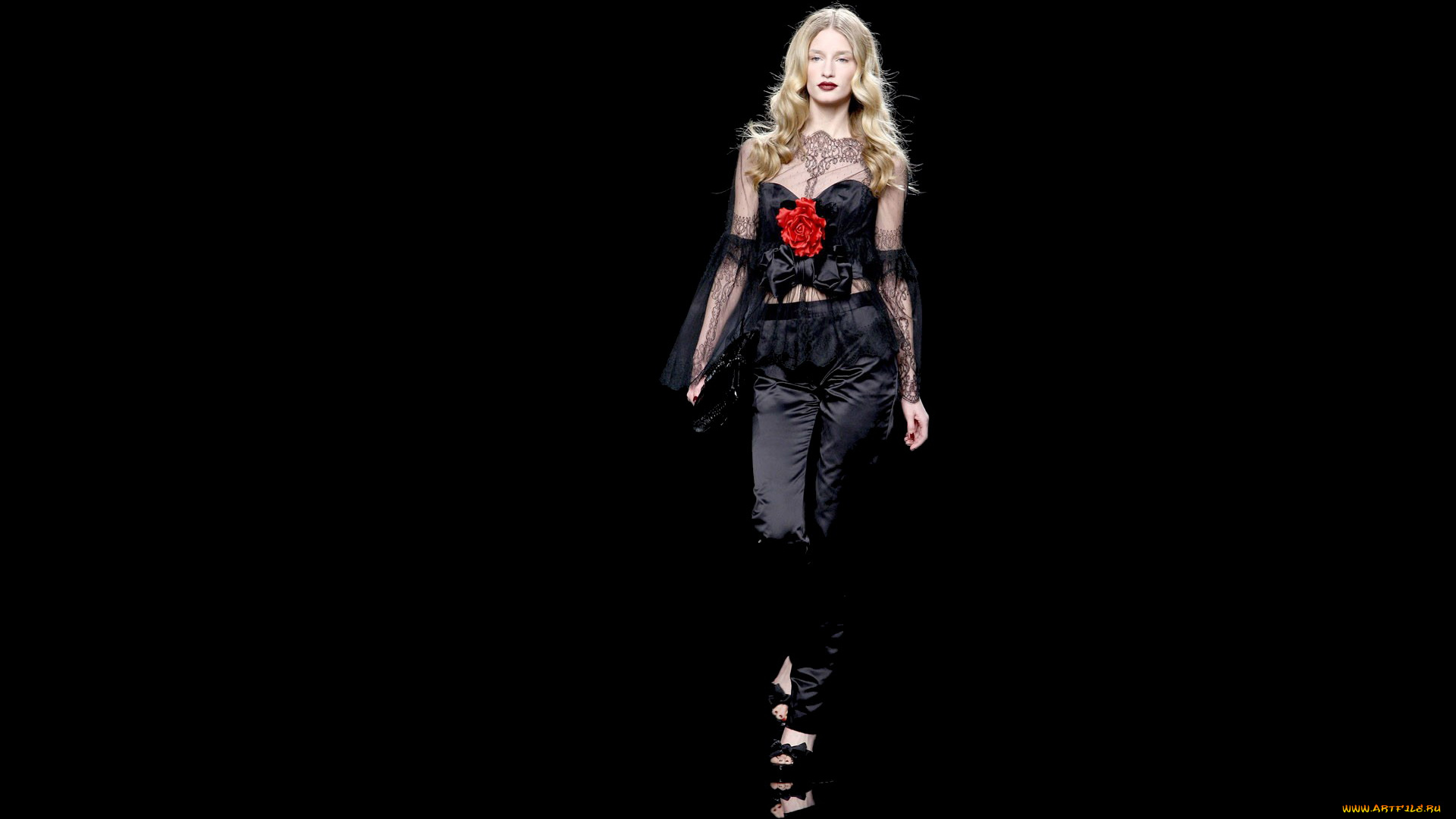 девушки, -unsort, , блондинки, модель, роза, блуза, брюки, подиум, блондинка