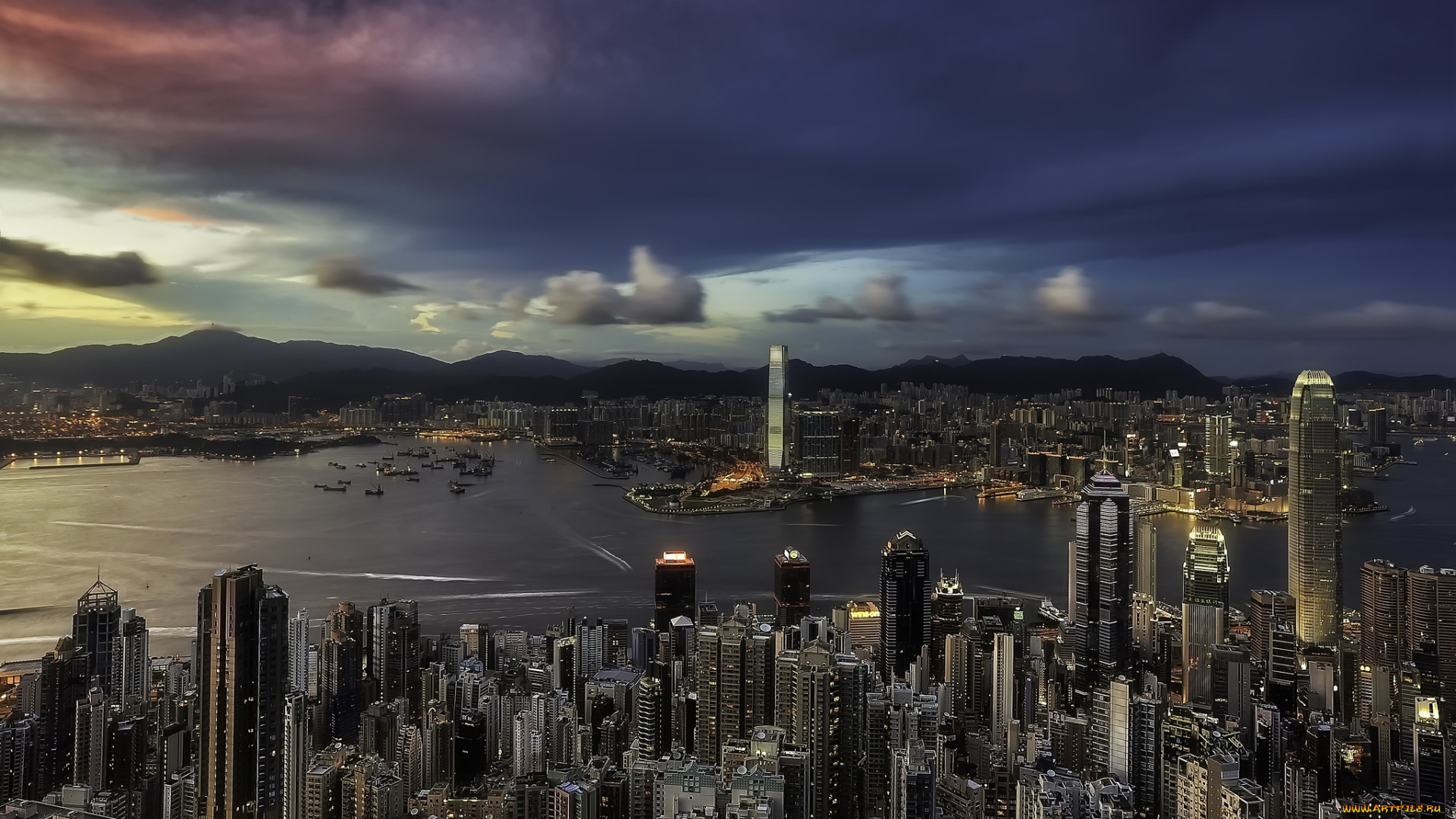 города, гонконг, , китай, дома, город