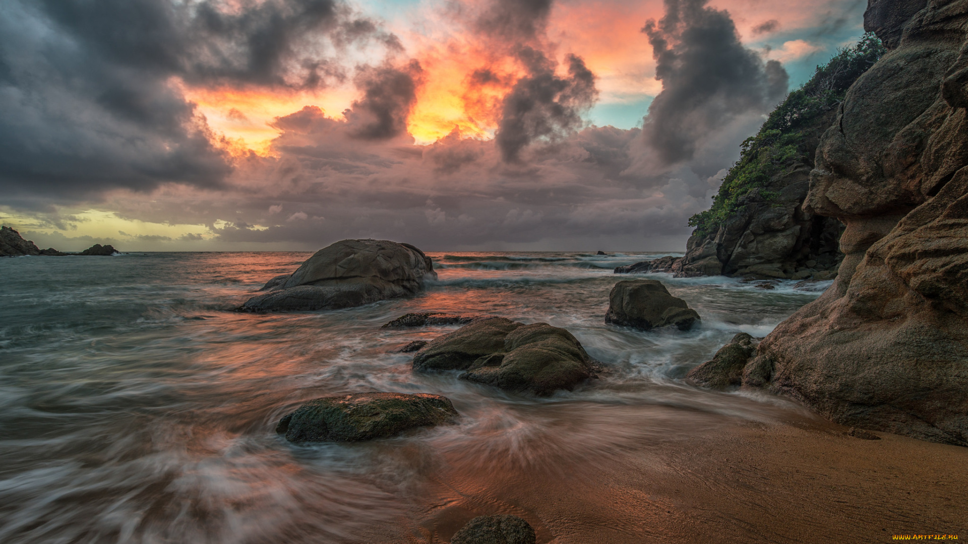 природа, побережье, берег, море