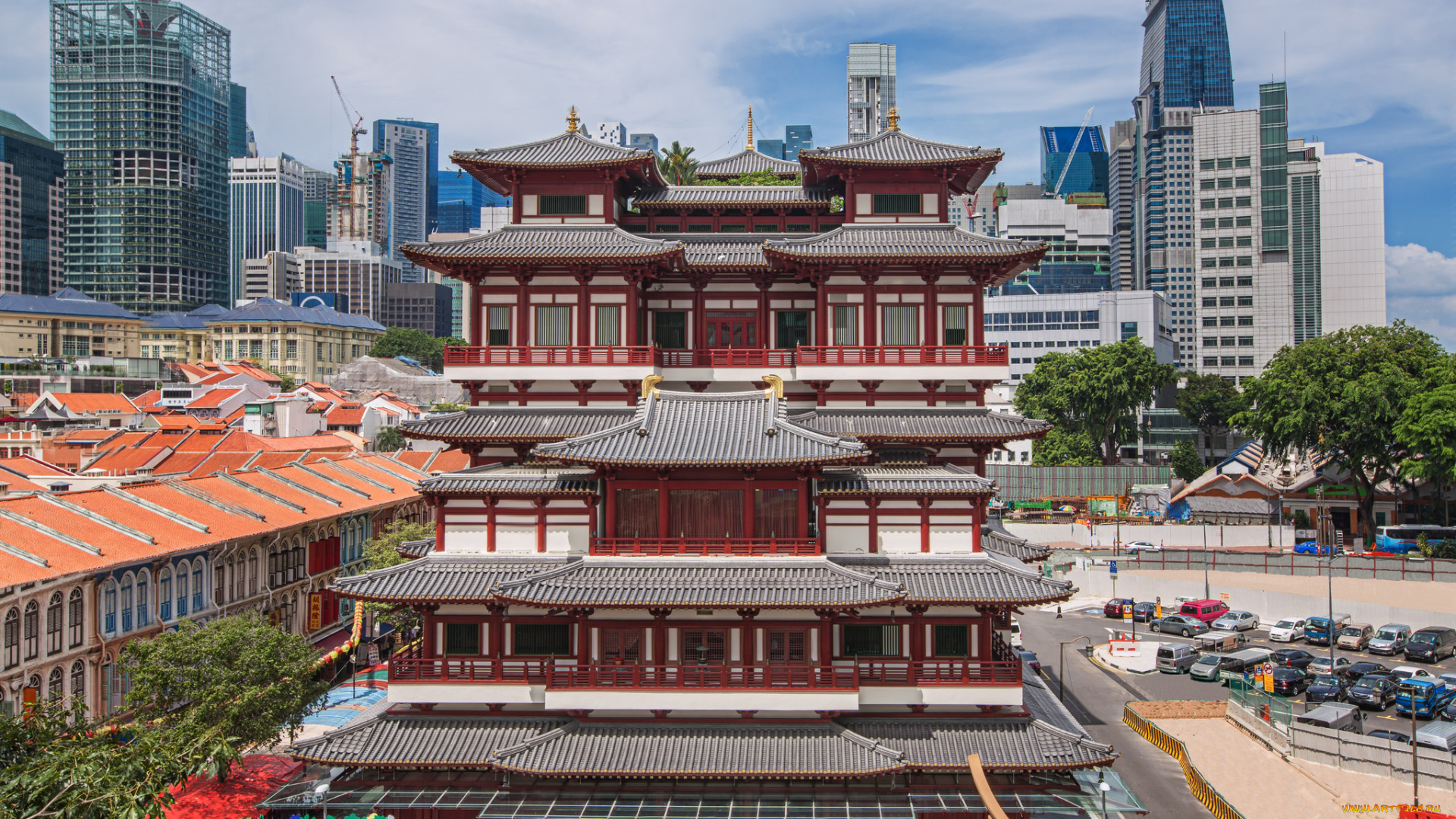 singapore`s, chinatown, города, сингапур, , сингапур, пагода