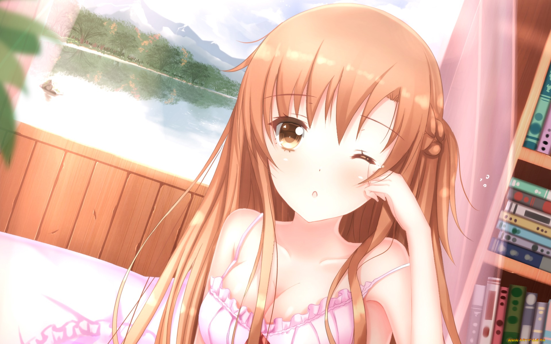 аниме, sword, art, online, фон, взгляд, девушка