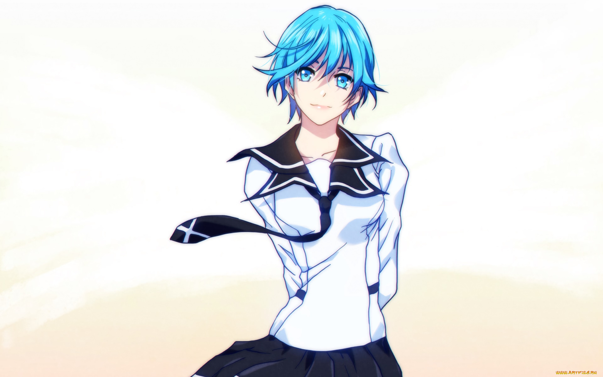 fuuka, аниме, фон, взгляд, девушка