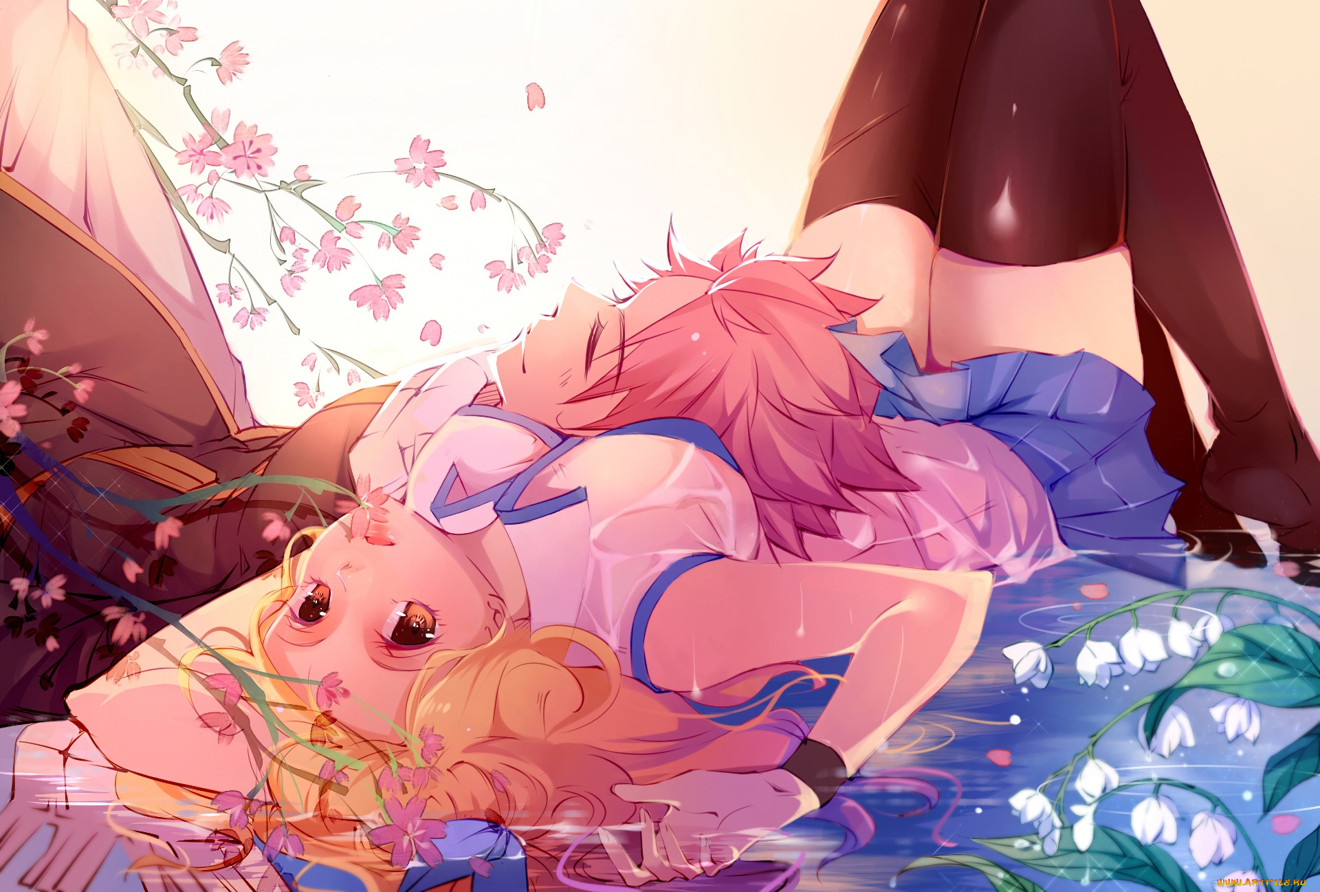 аниме, fairy, tail, фон, взгляд, девушка