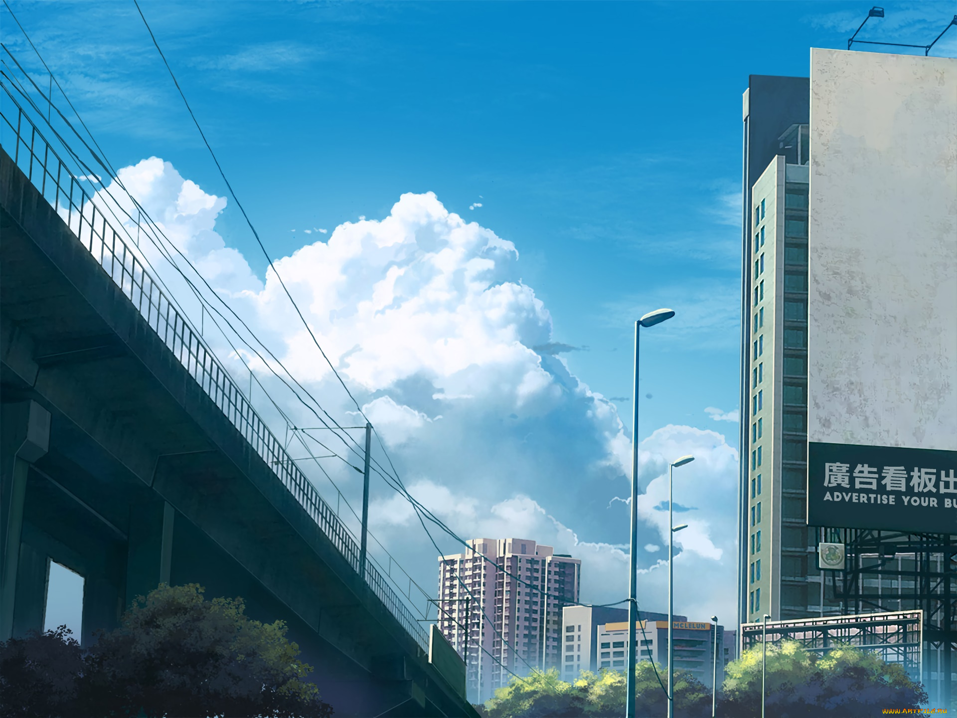 аниме, город, , улицы, , здания