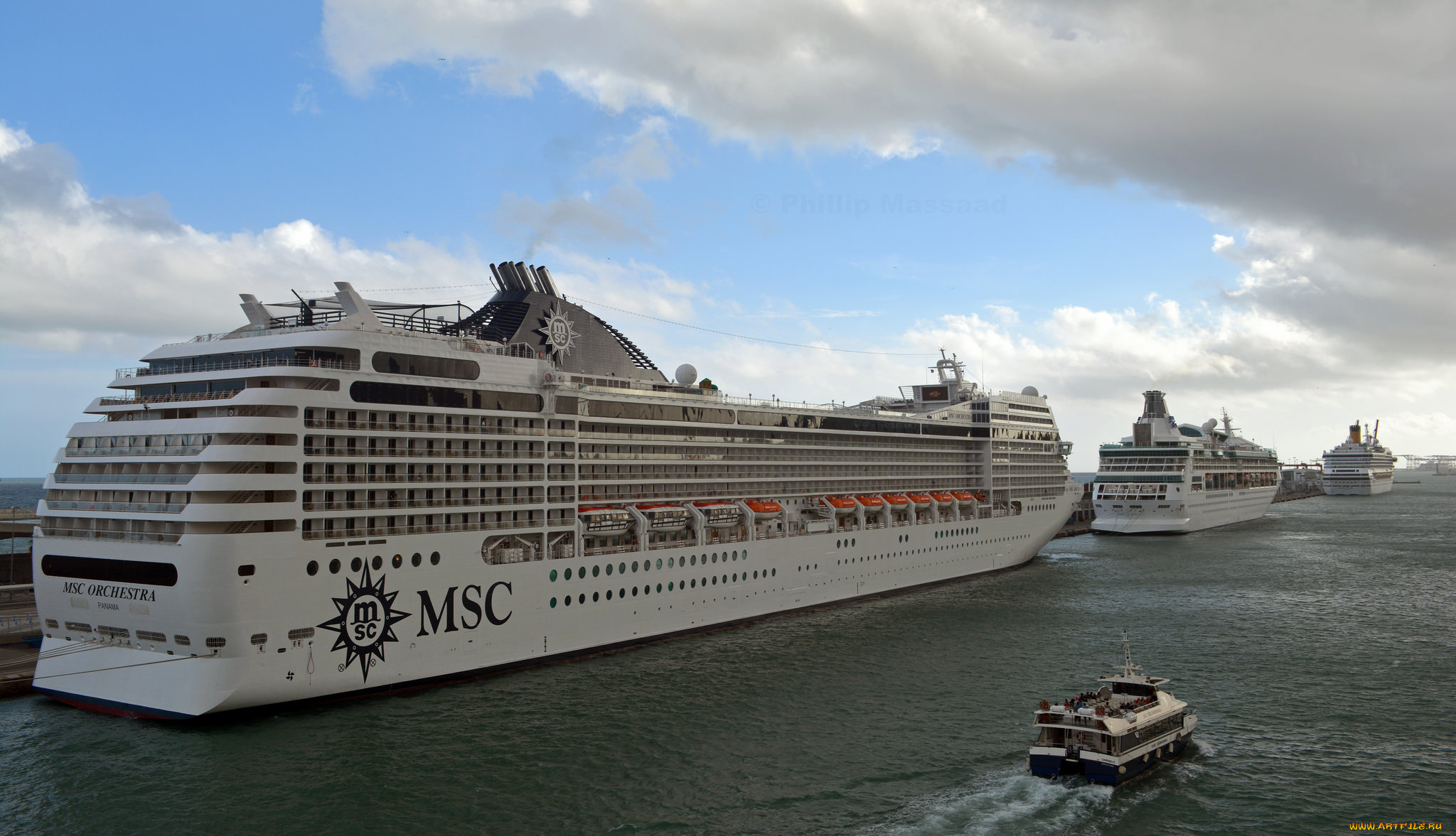 корабли, разные, вместе, круиз, лайнер