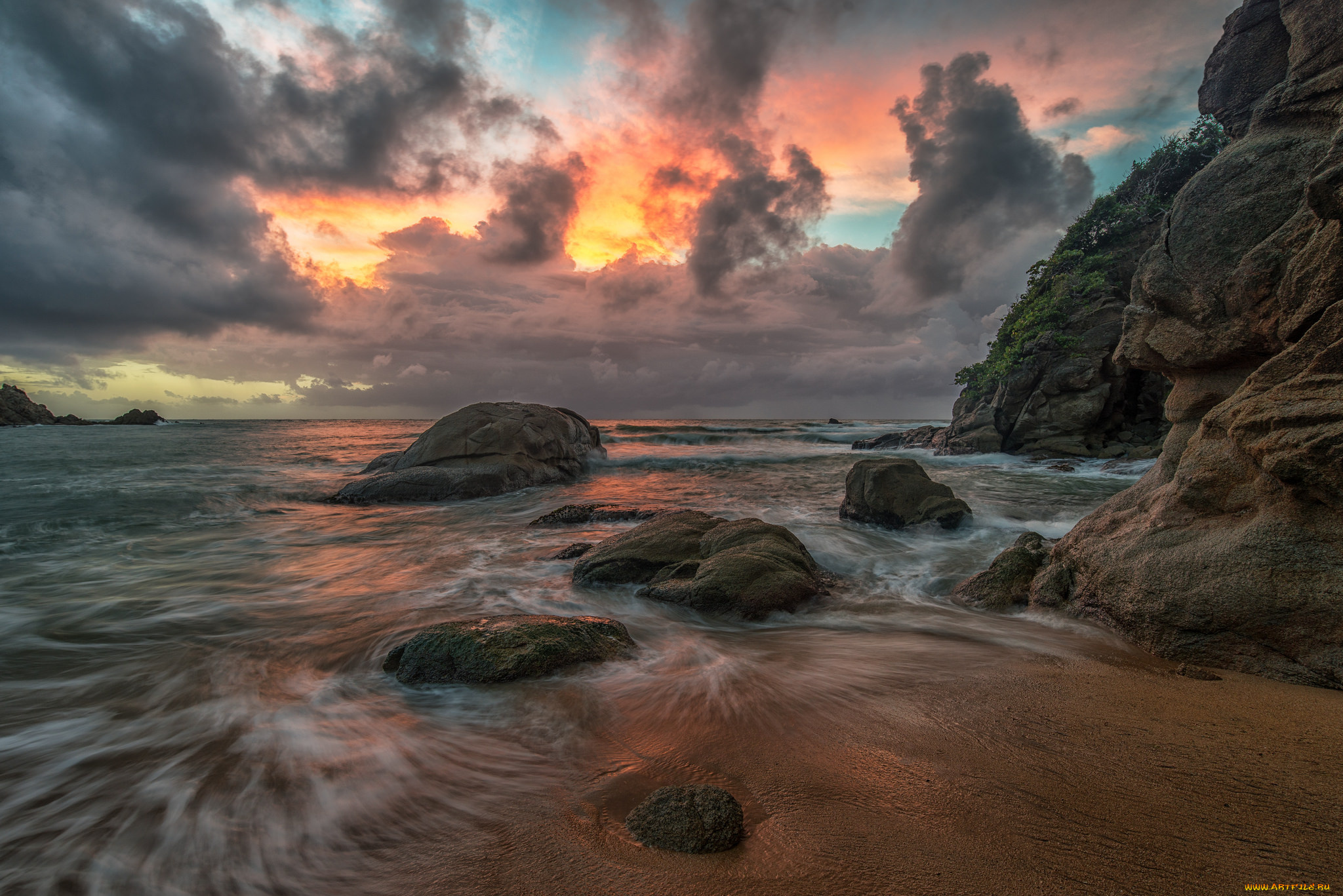 природа, побережье, берег, море