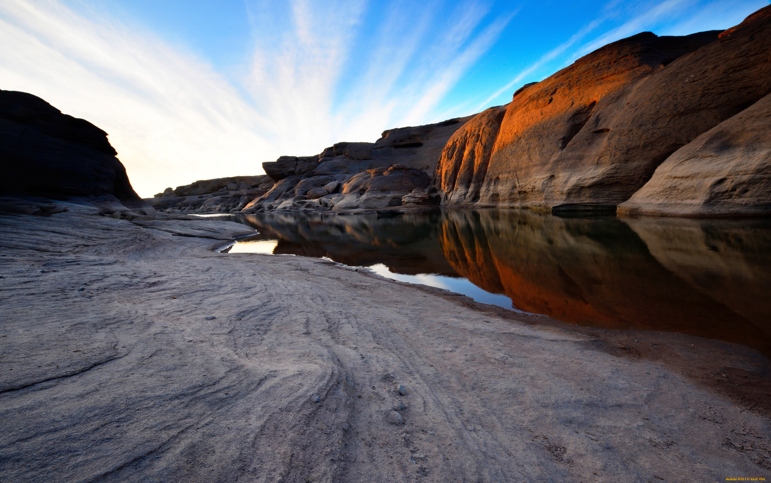 природа, реки, озера, rocks, камни, montains, скалы, река