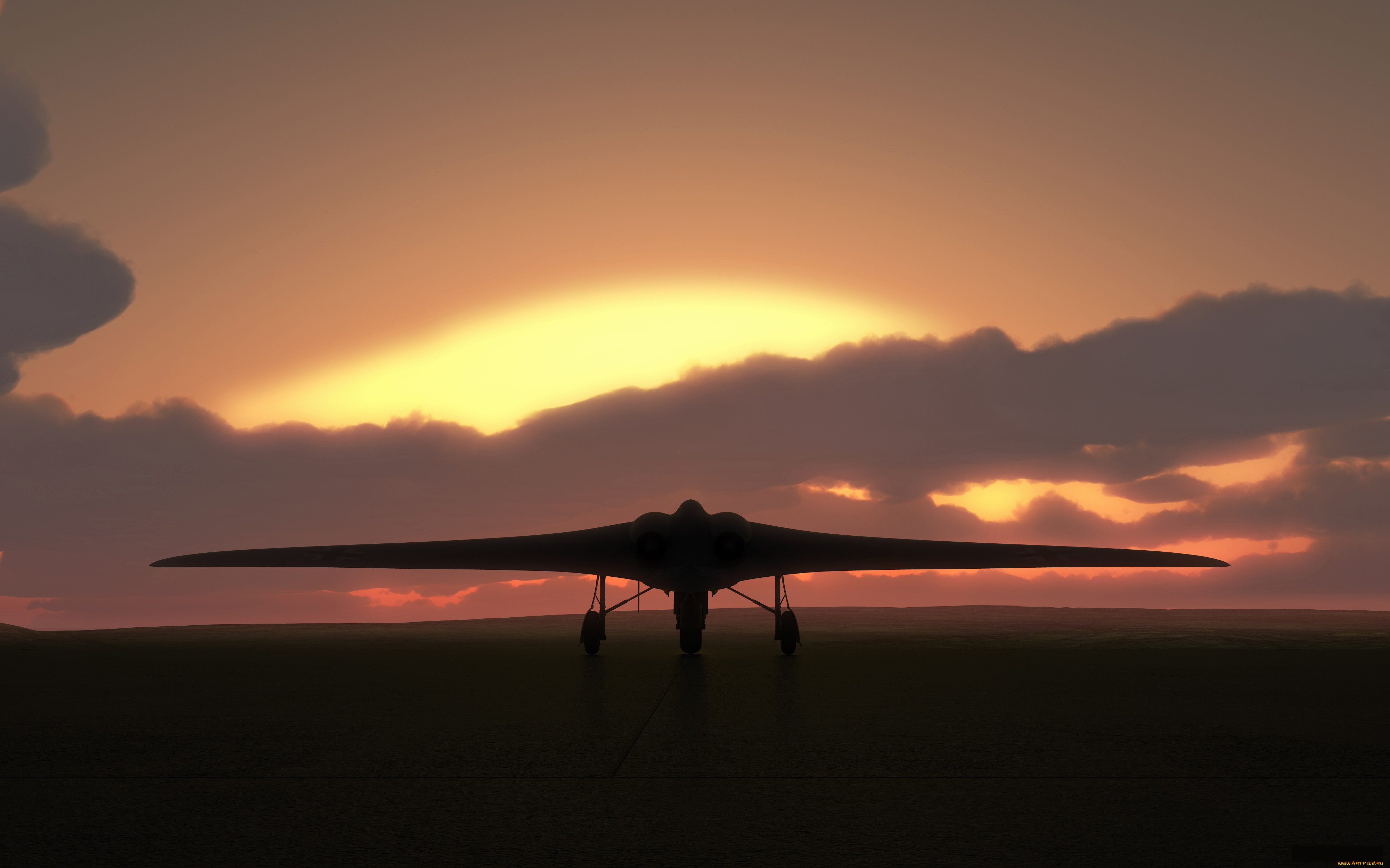 авиация, авиационный, пейзаж, креатив, самолет, закат