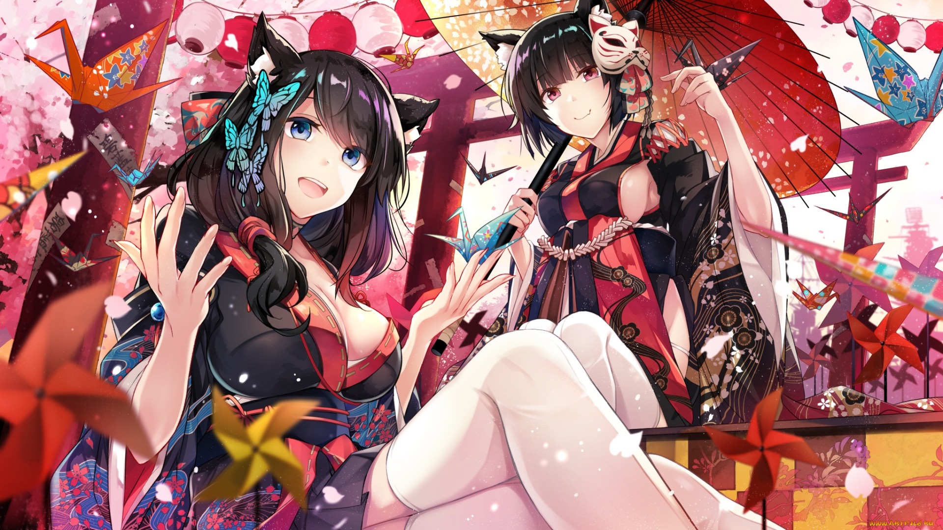 аниме, azur, lane, девушки