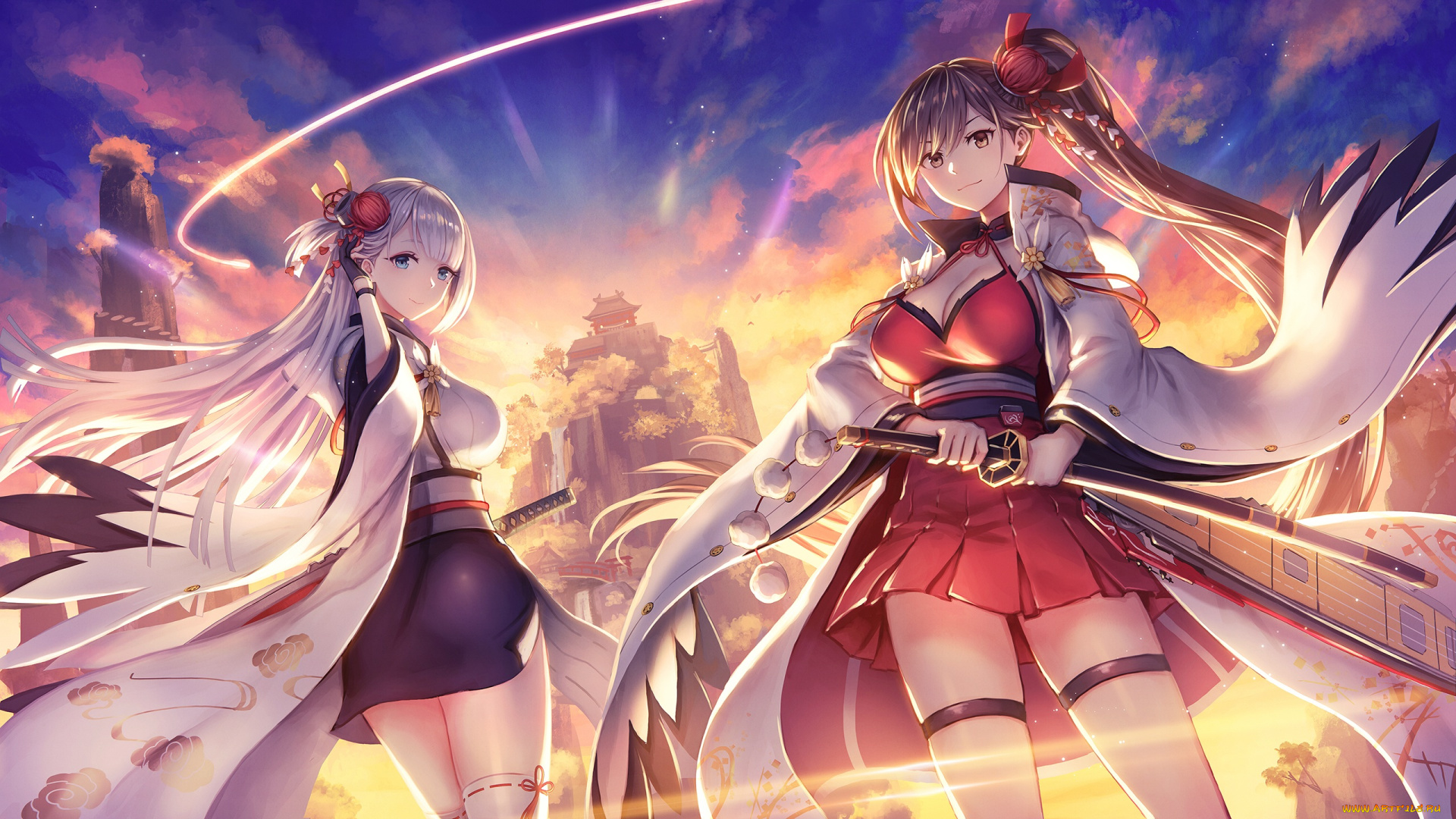 аниме, azur, lane, девушки