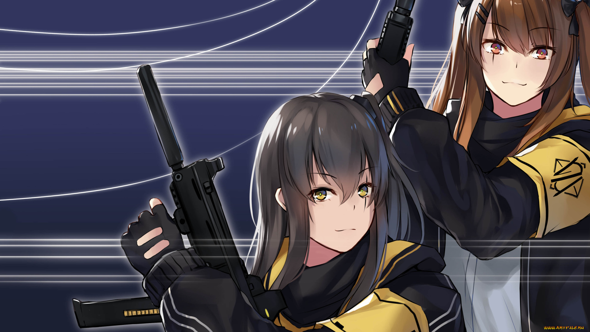аниме, girls, frontline, взгляд, девушка, фон