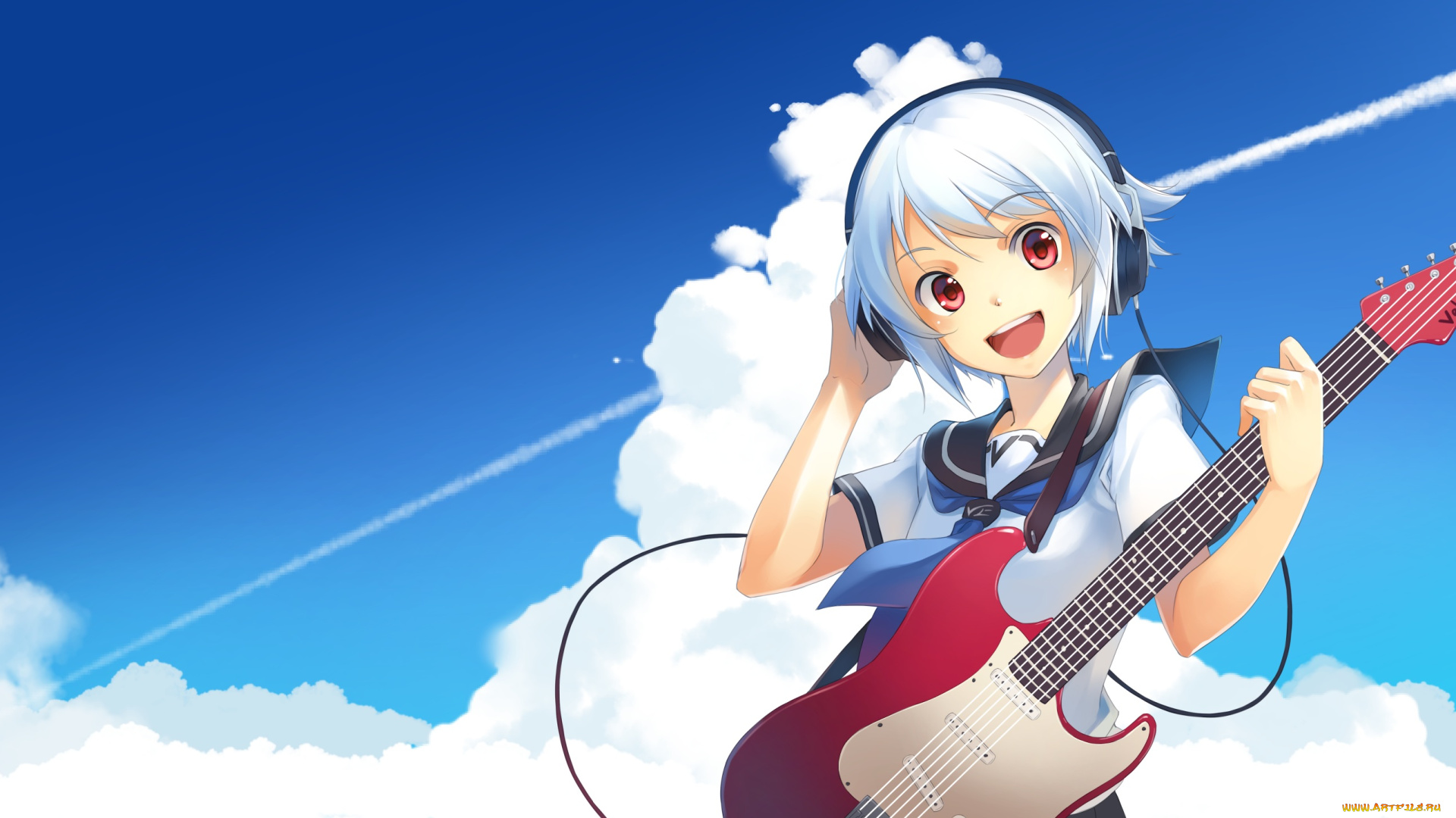 аниме, музыка, девушка